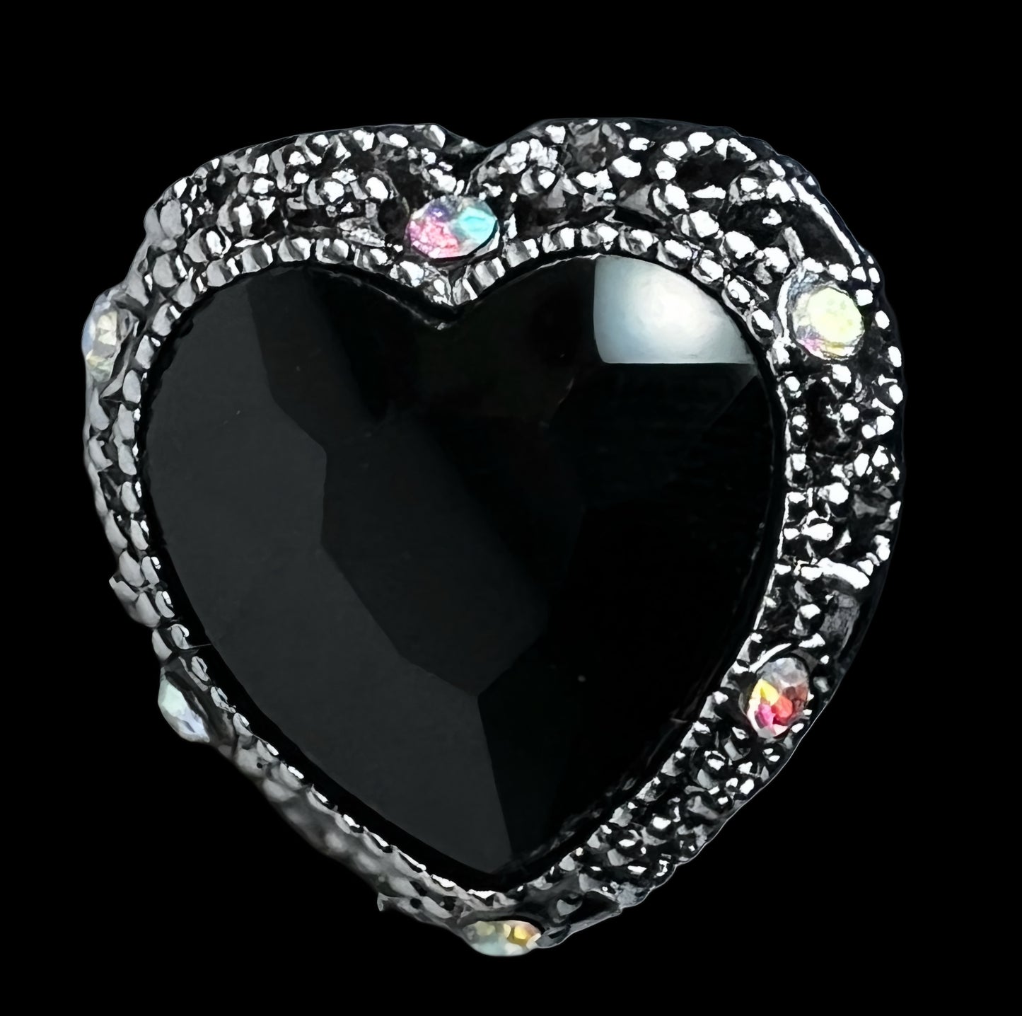 Heart Metal Rhinestone Bead