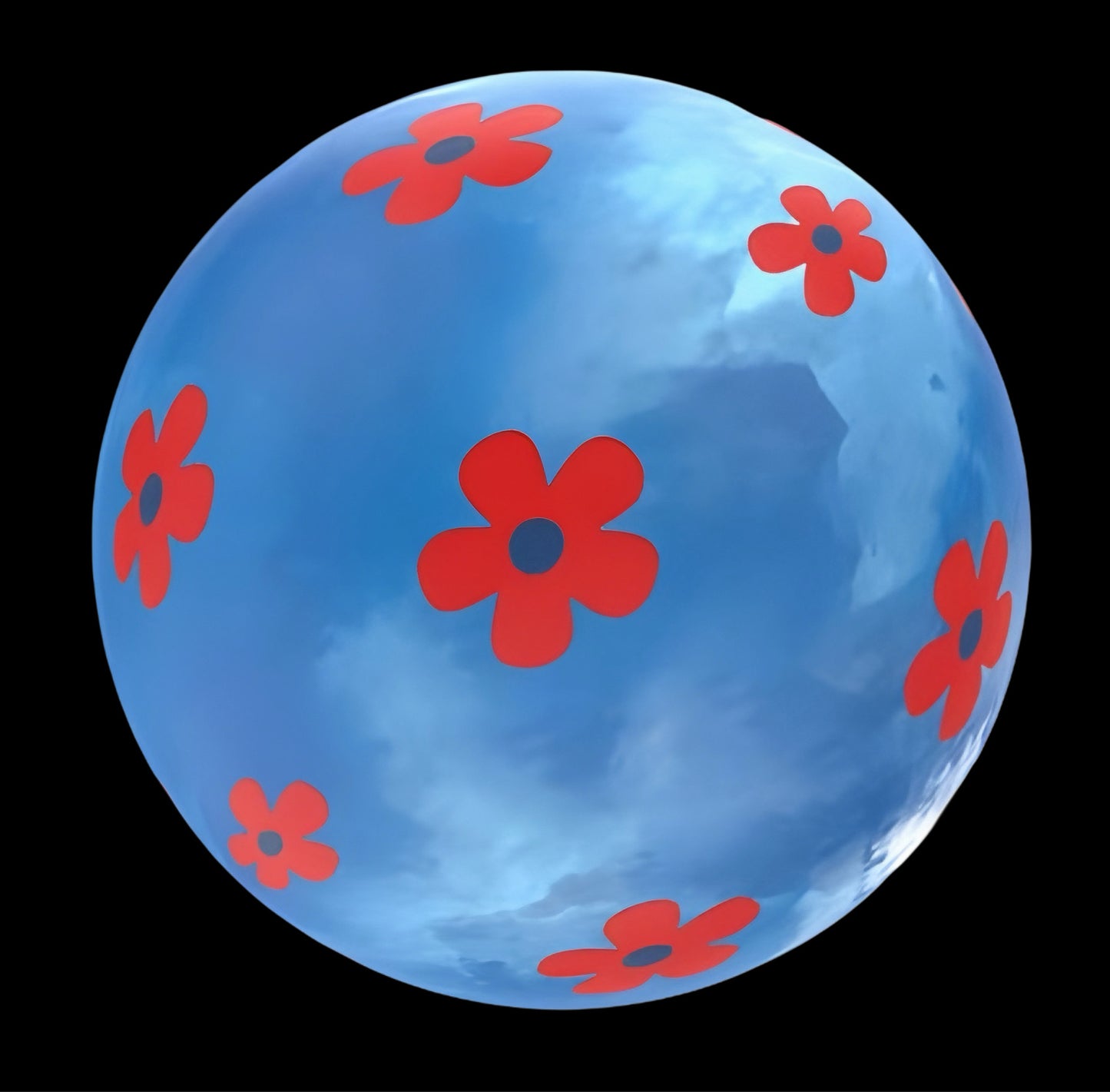 Red, White & Daisy Silicone 15mm EXCLUSIVE Printed Bead