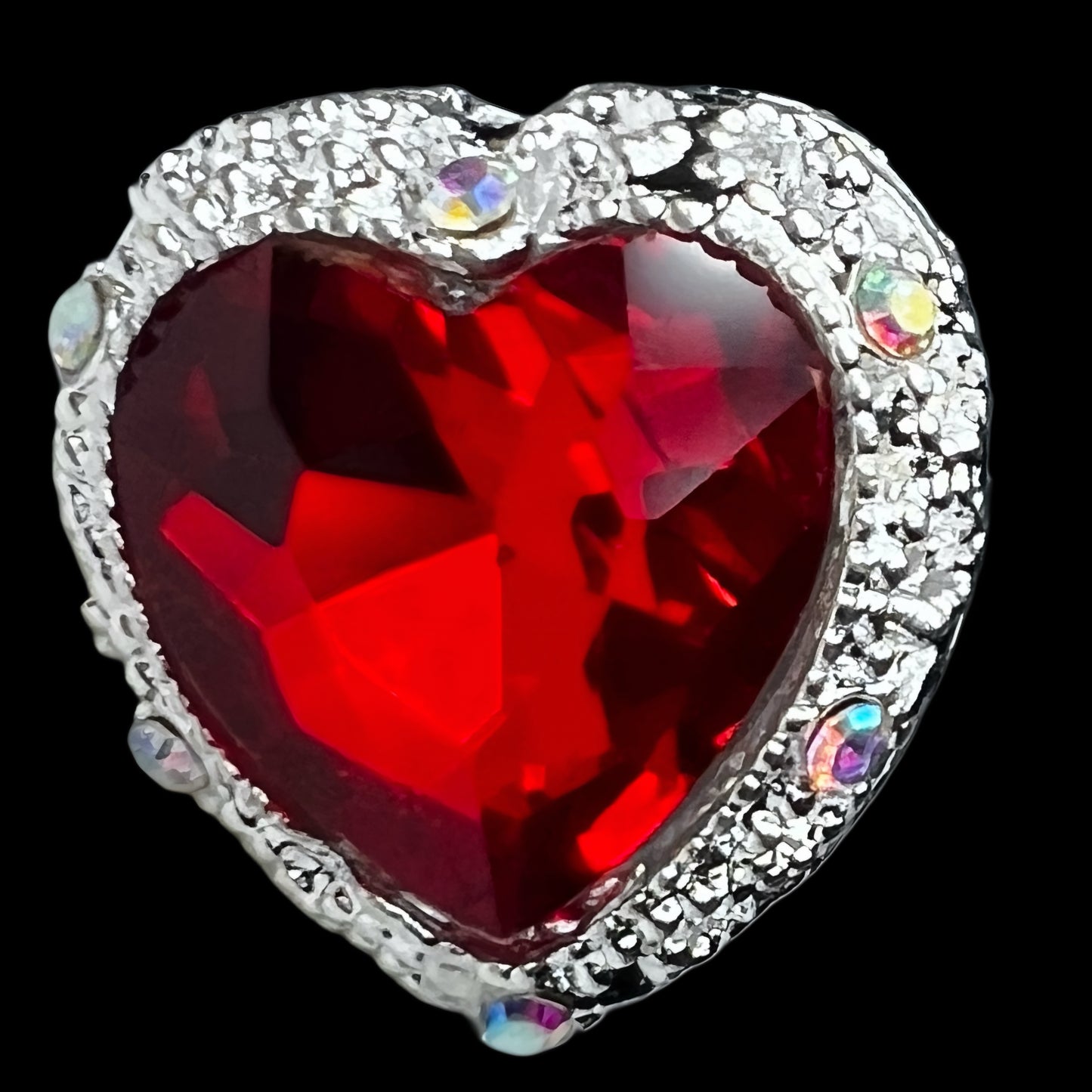 Heart Metal Rhinestone Bead
