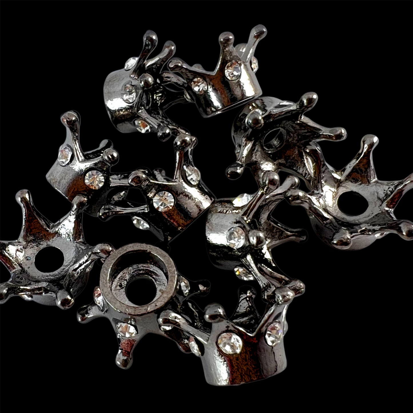 Crown Mixed AB Rhinestone Spacer Bead