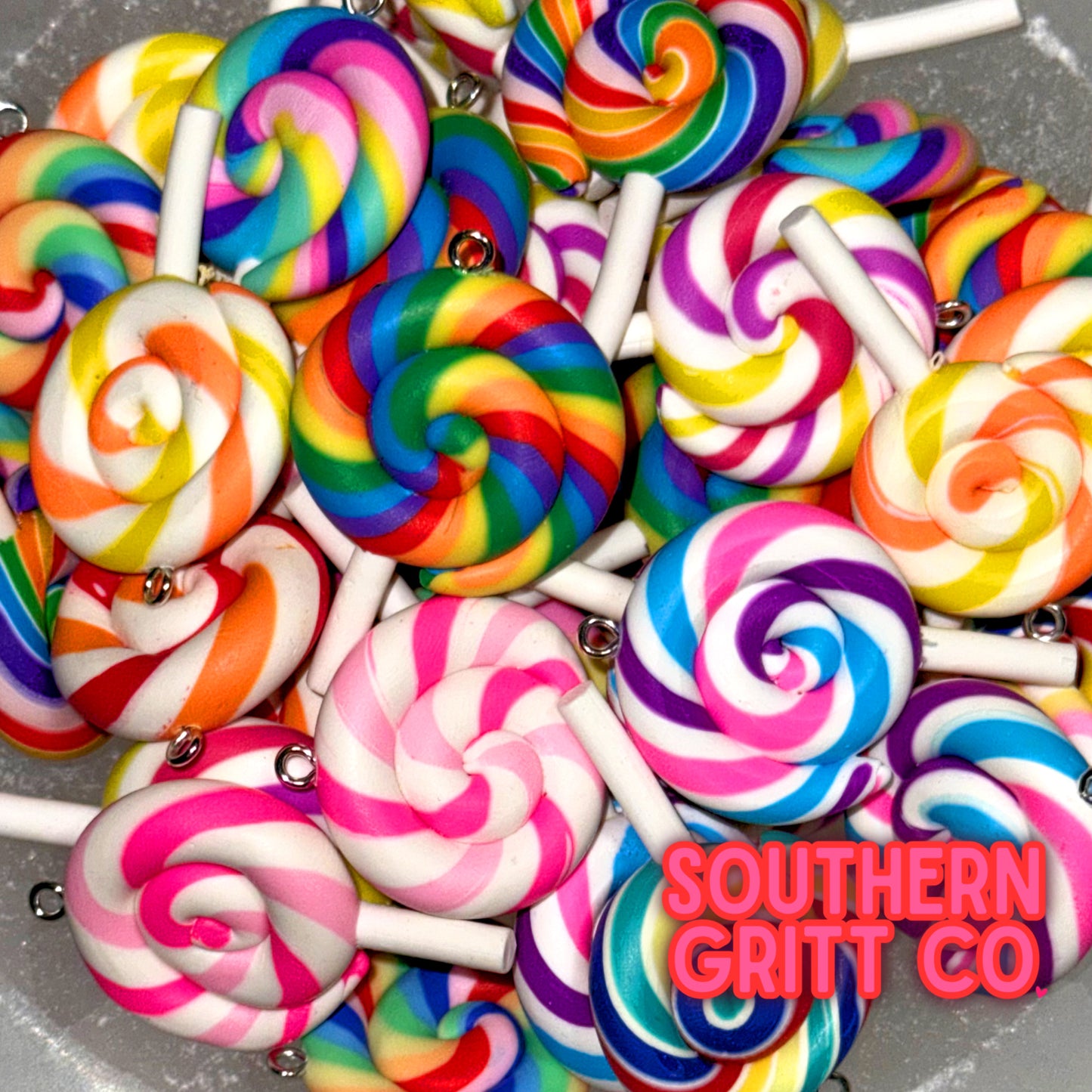 Pinwheel Lollipop Charm Pendant Mix 2"