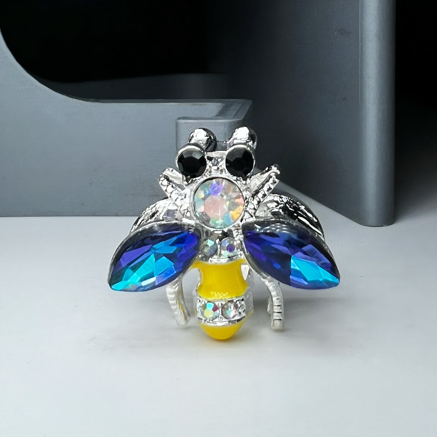 Bee Metal Rhinestone Bead