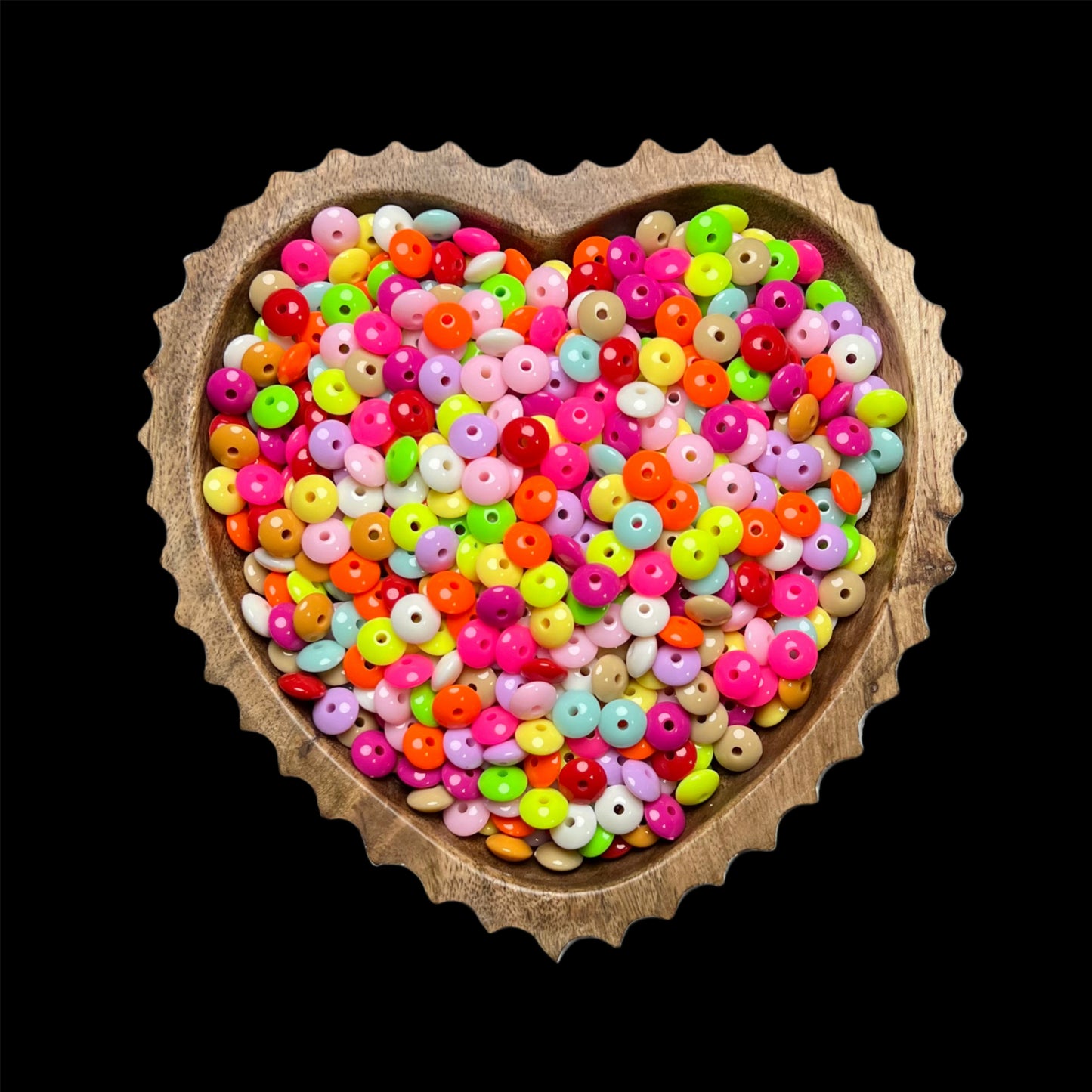 Neon Acrylic 10mm Lentil Spacer Beads