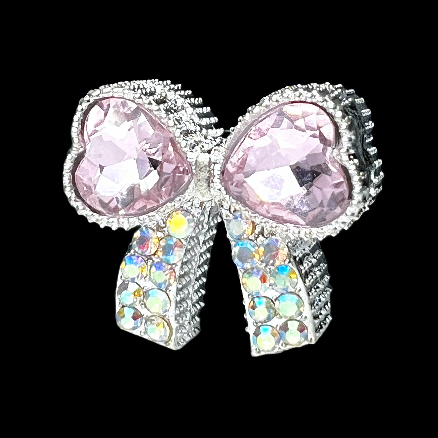 Bow Metal Rhinestone Bead
