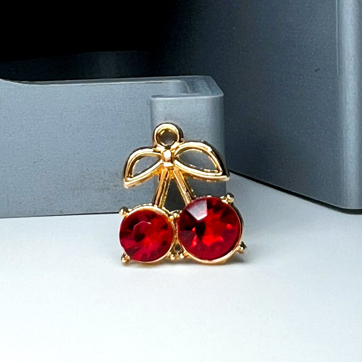 Gold Small Cherry Rhinestones