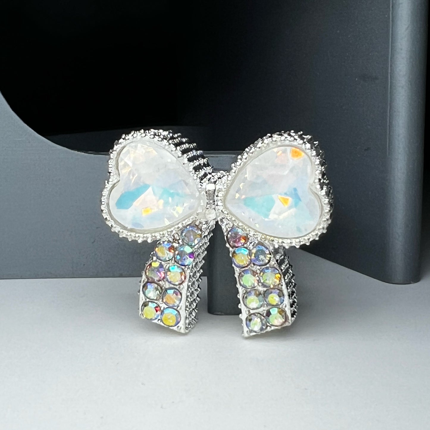 Bow Metal Rhinestone Bead