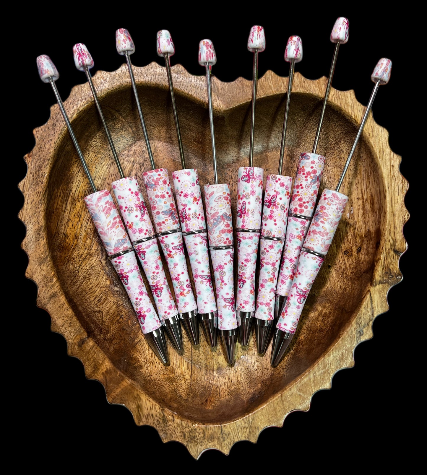 Pink Butterfly Beadable Pens