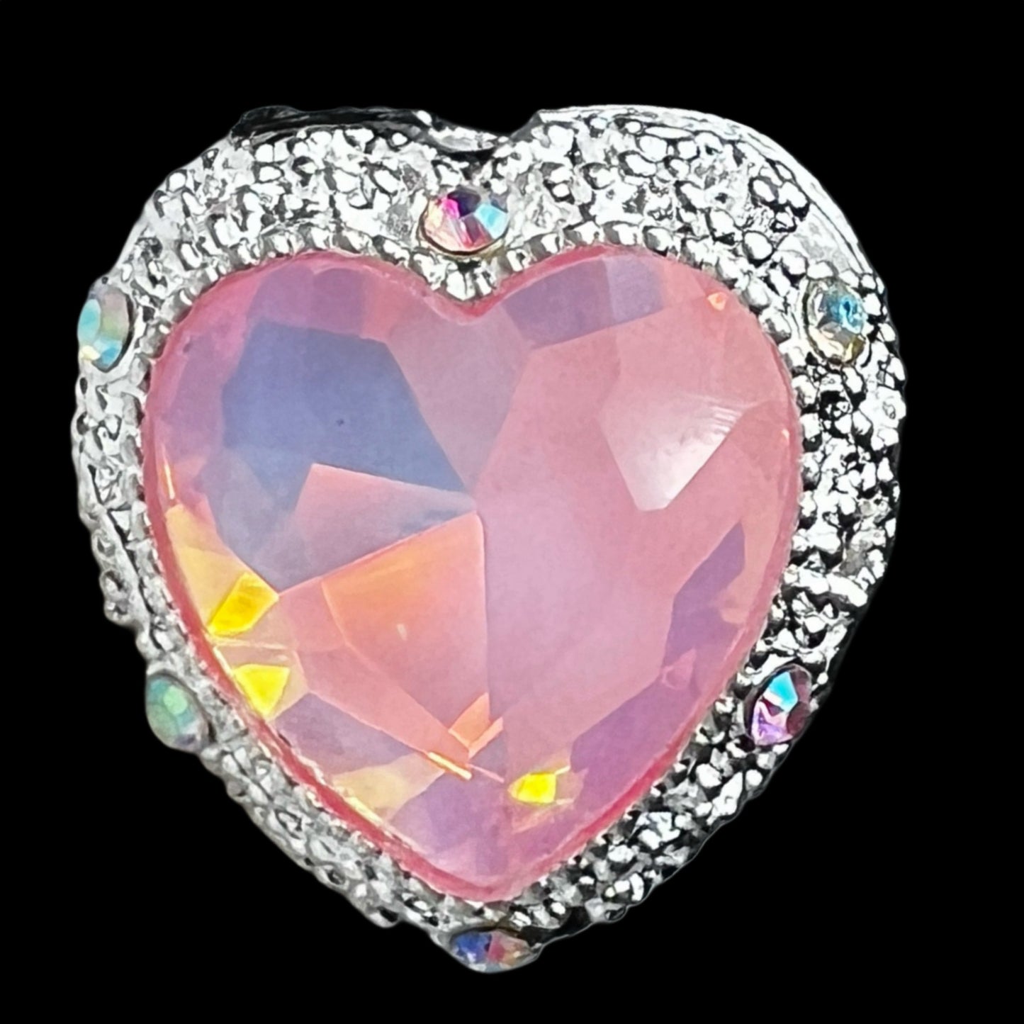 Heart Metal Rhinestone Bead