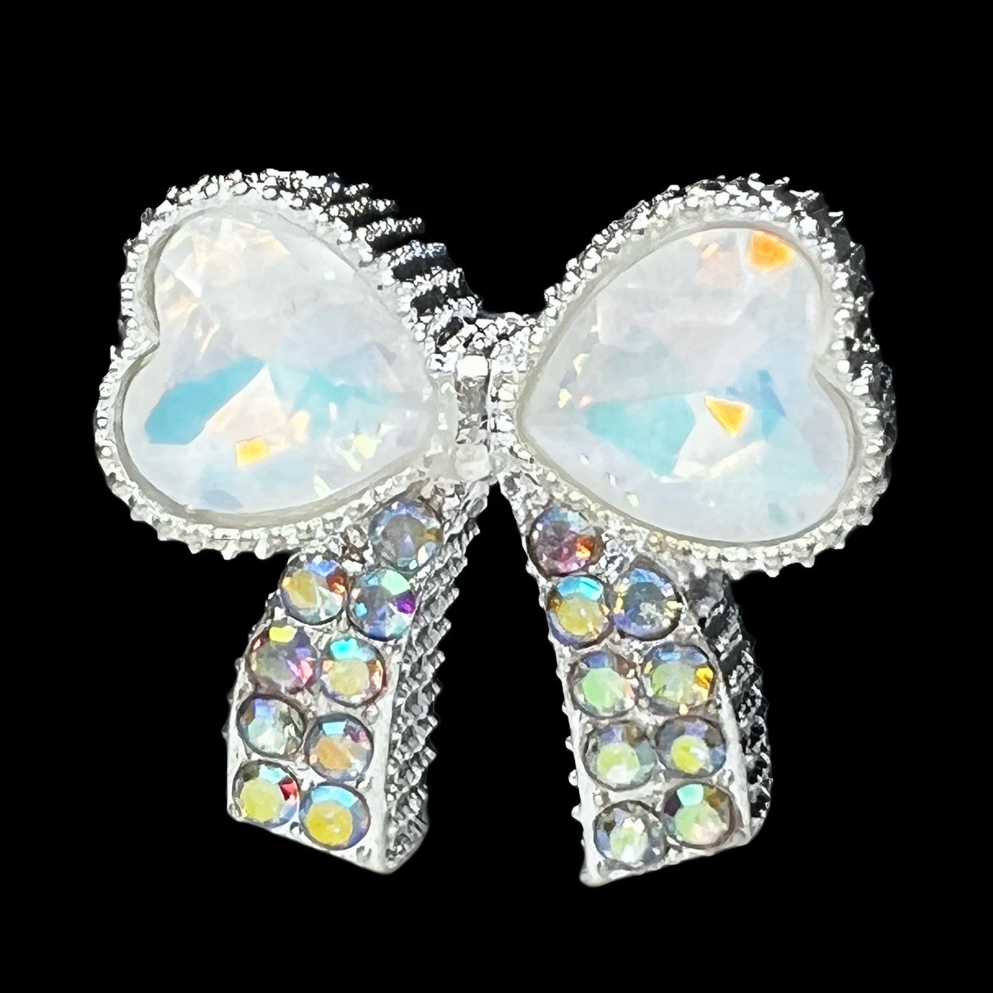Bow Metal Rhinestone Bead