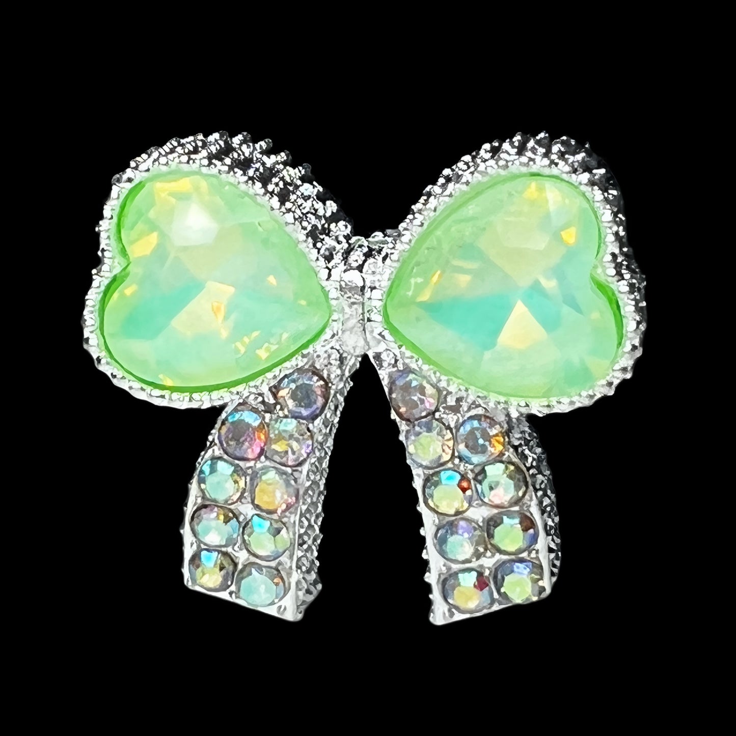 Bow Metal Rhinestone Bead