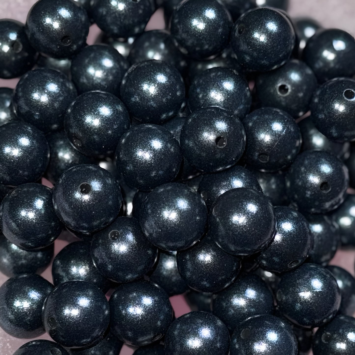 Black Shimmer Silicone 15mm Bead
