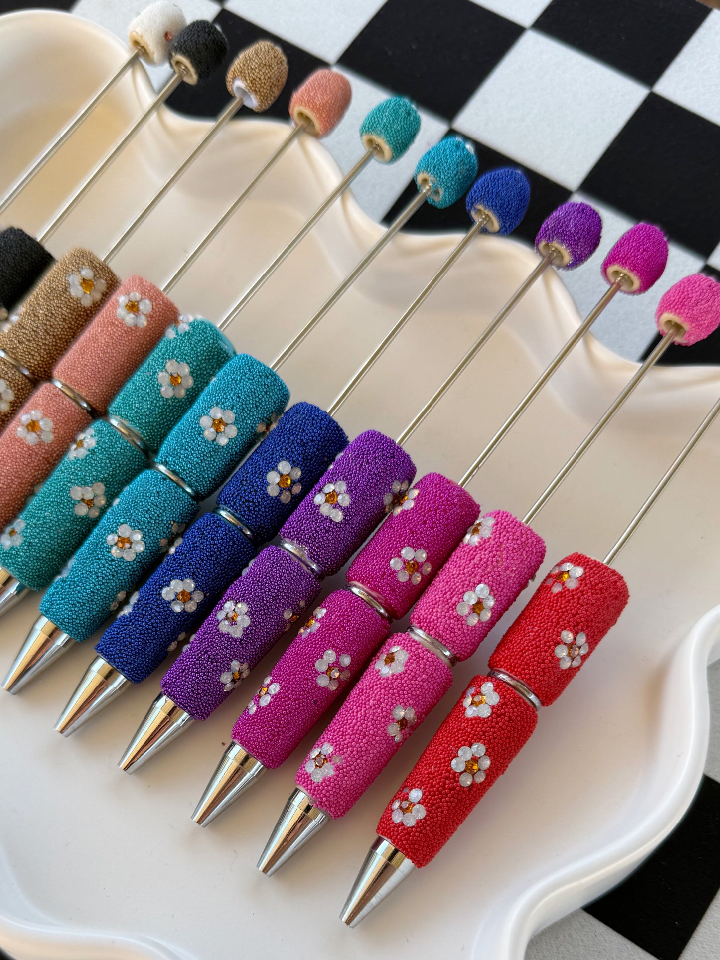 Fancy Pearl Daisy Beadable Pens