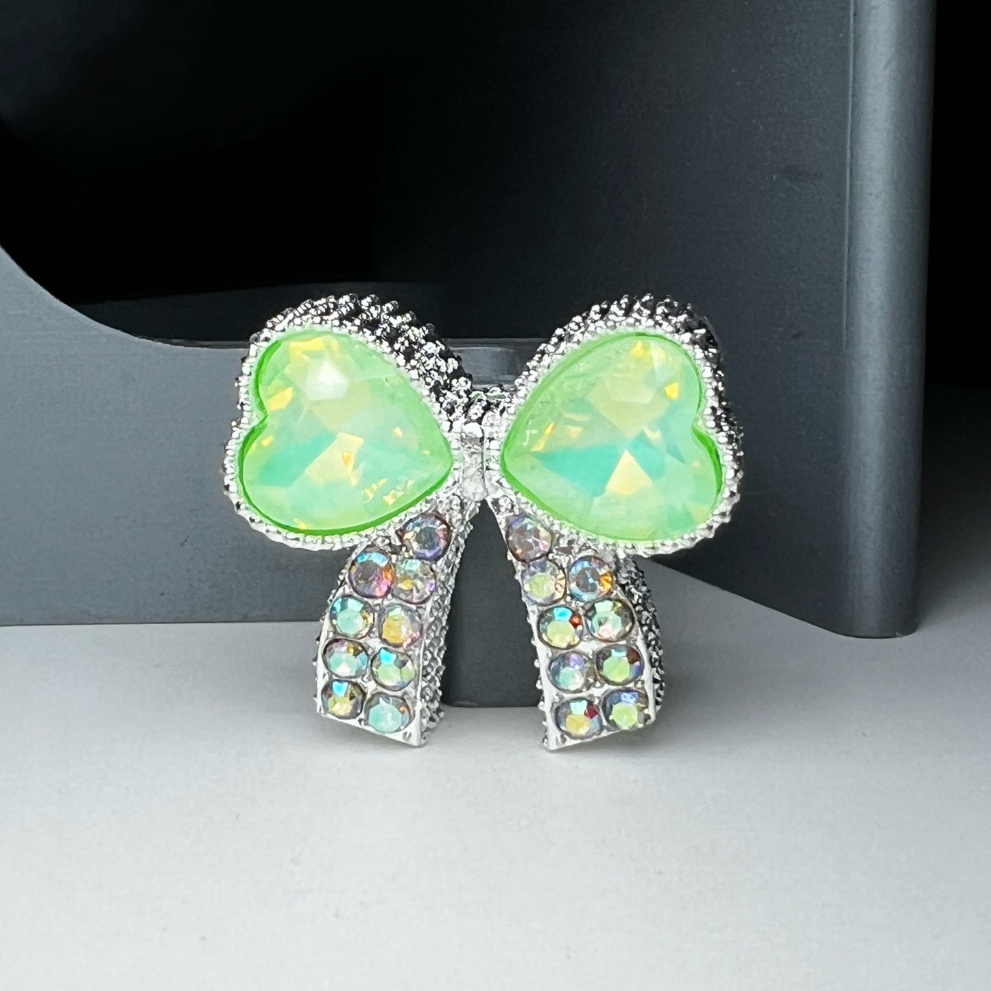 Bow Metal Rhinestone Bead