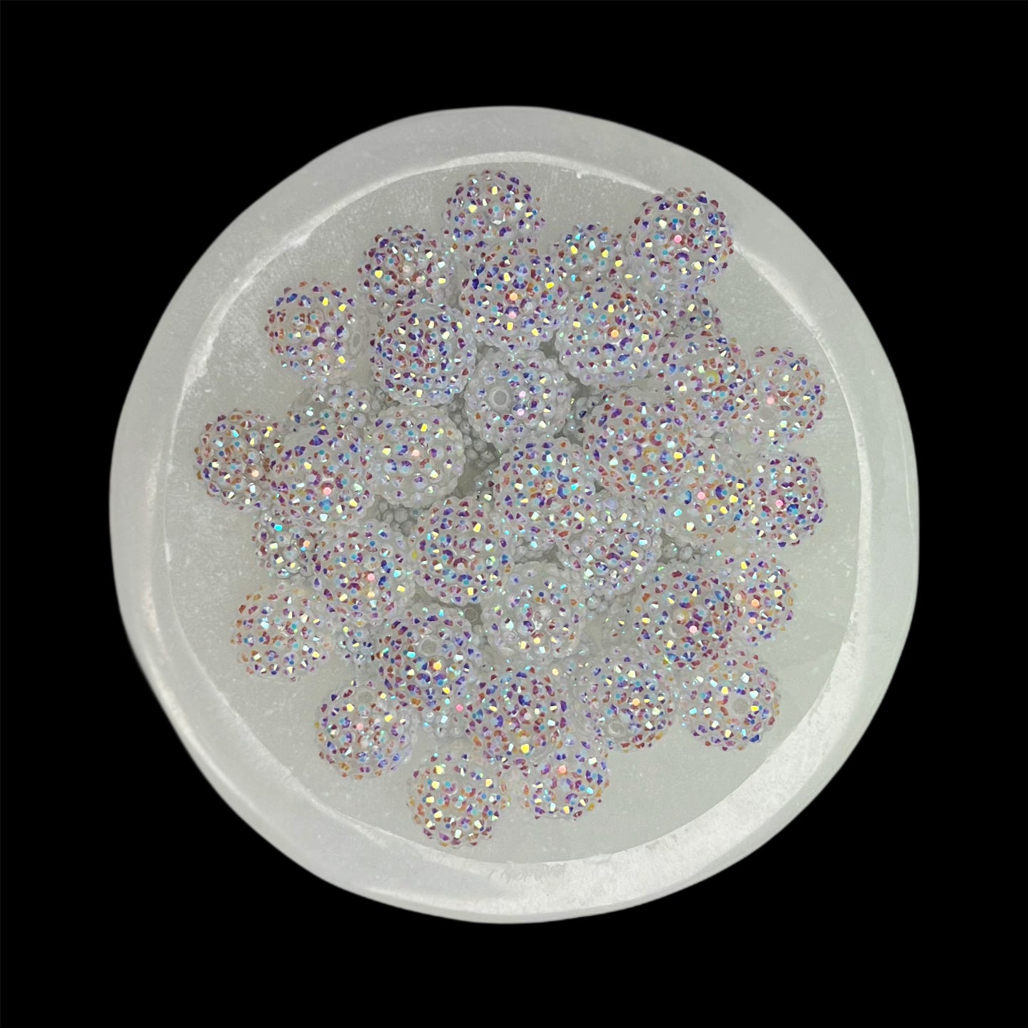 "AB Clear Snow" Rhinestone Acrylic Bead (1 Count)