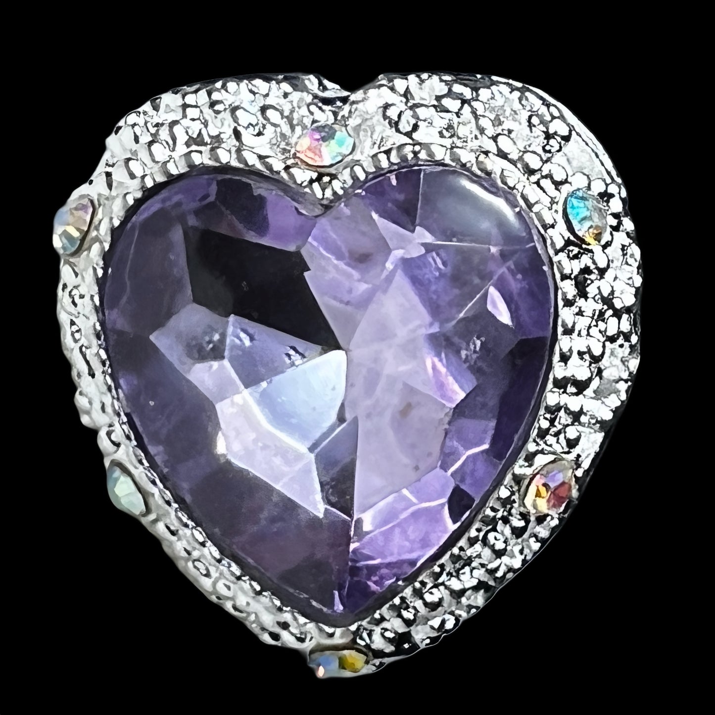 Heart Metal Rhinestone Bead