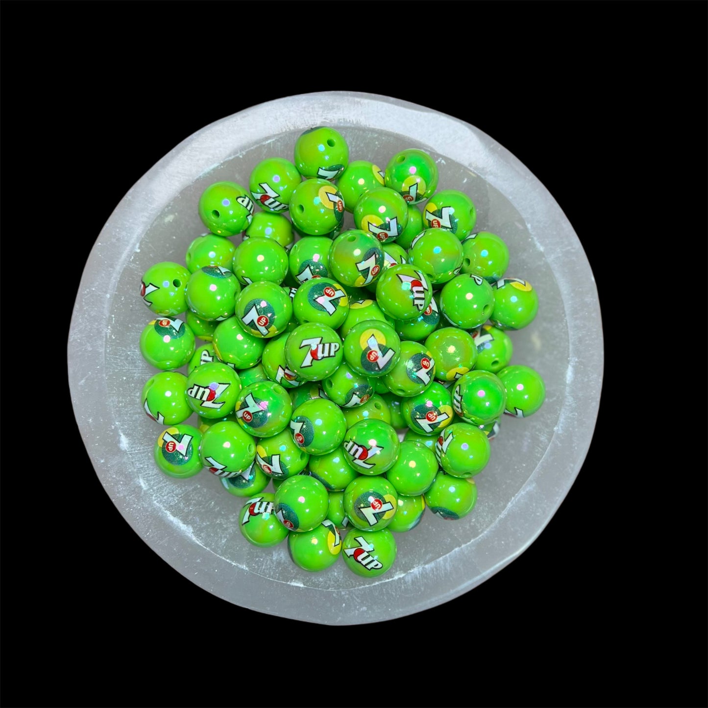 Soda "7up" Acrylic Printed Bead