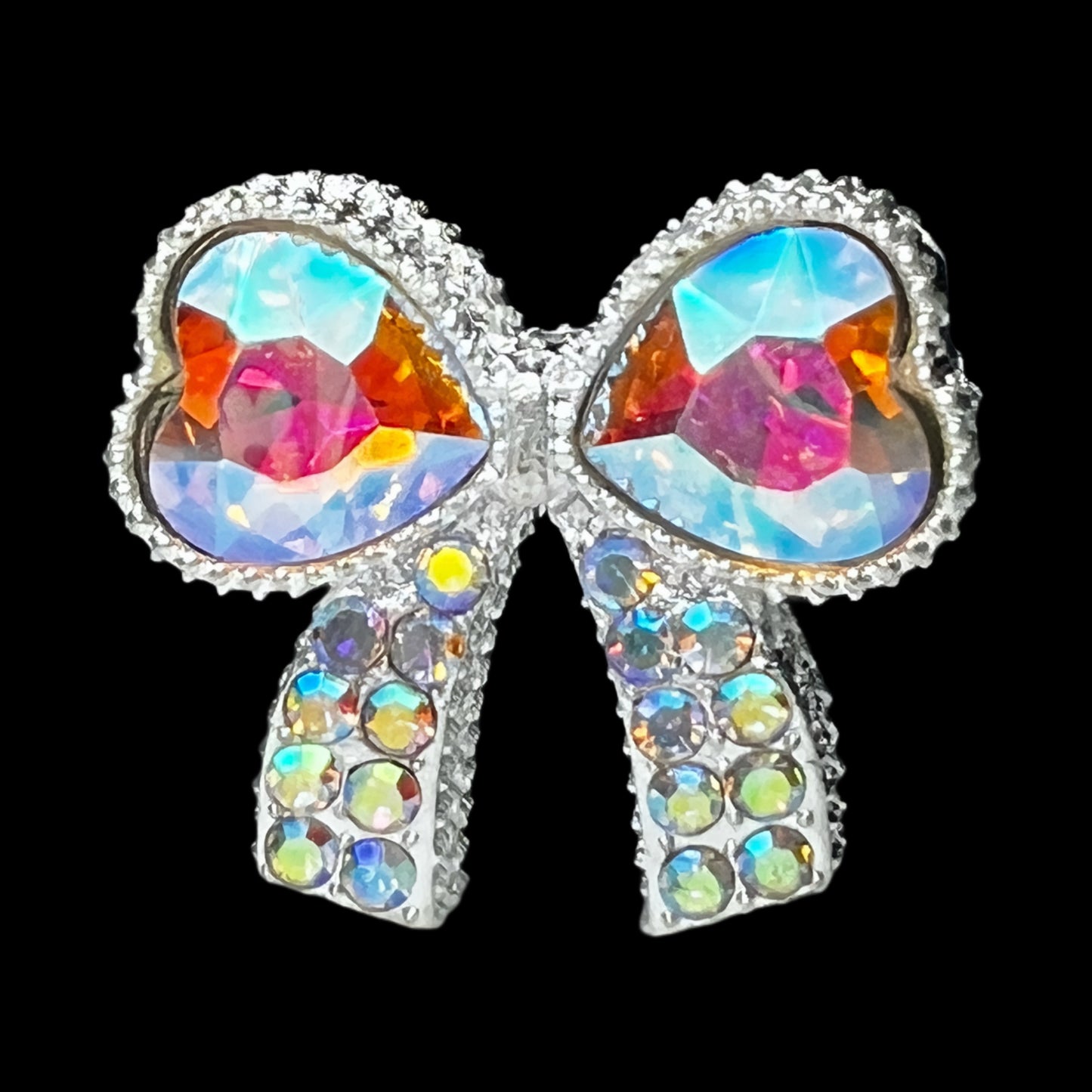 Bow Metal Rhinestone Bead