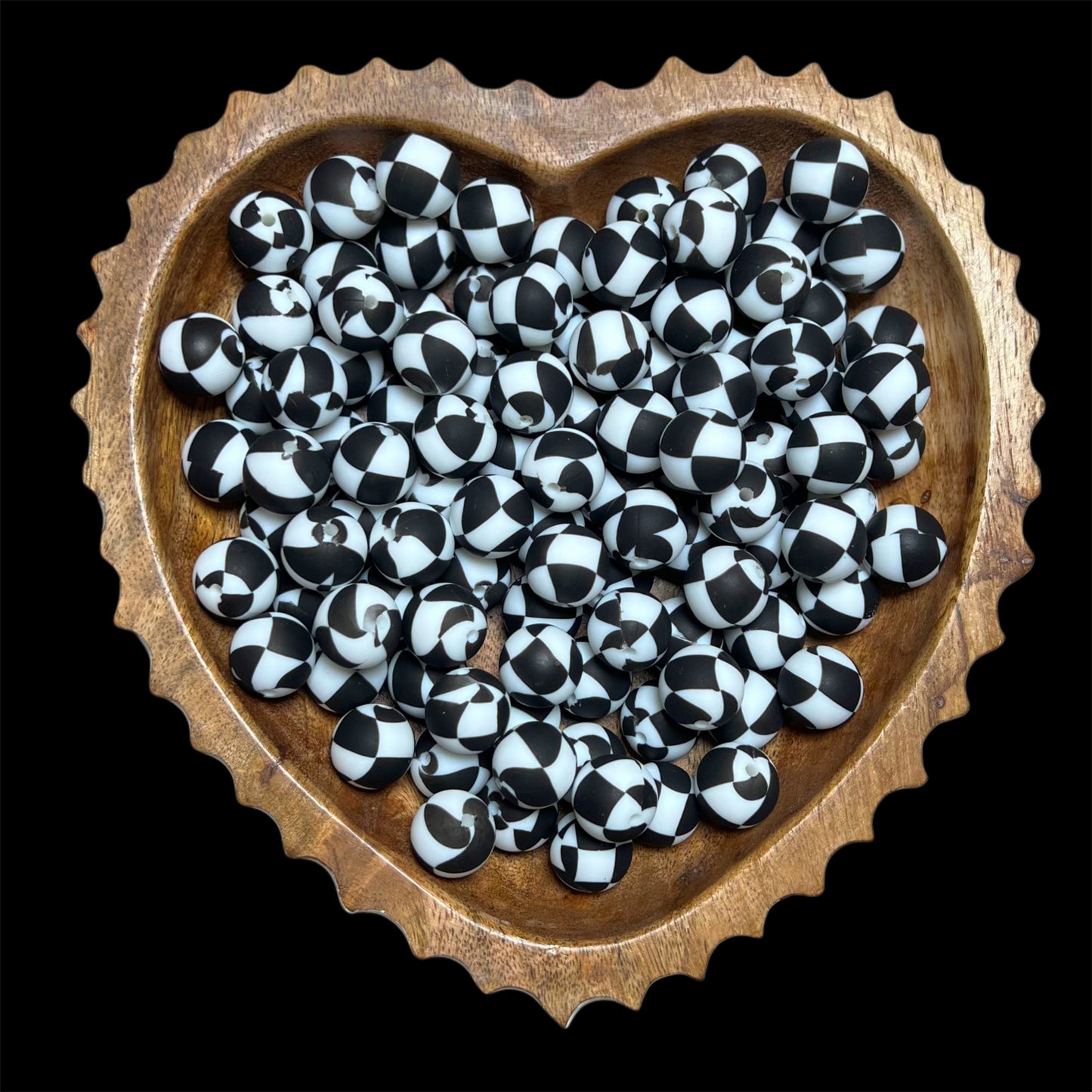 Jumbo Murphy's Checkered Silicone 15mm Printed Bead