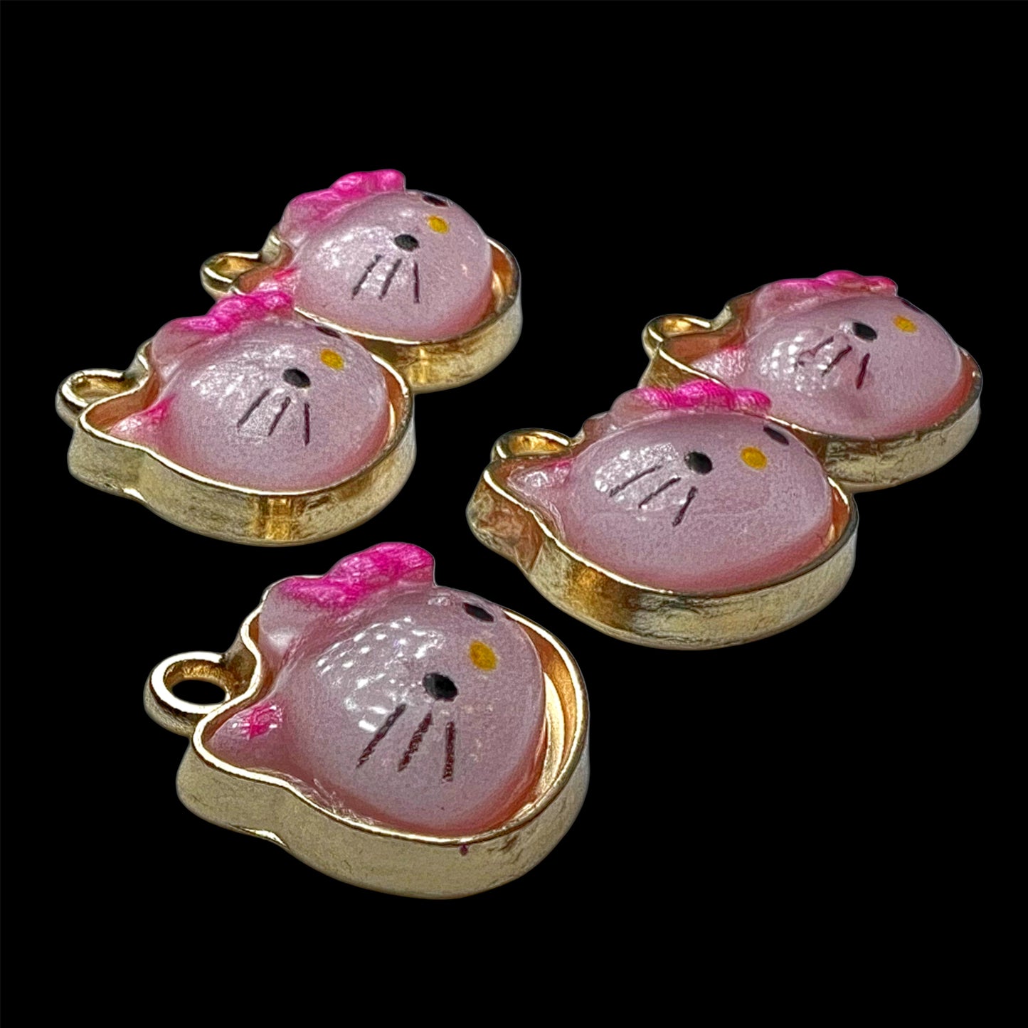 Gold HK Pink Head Charm