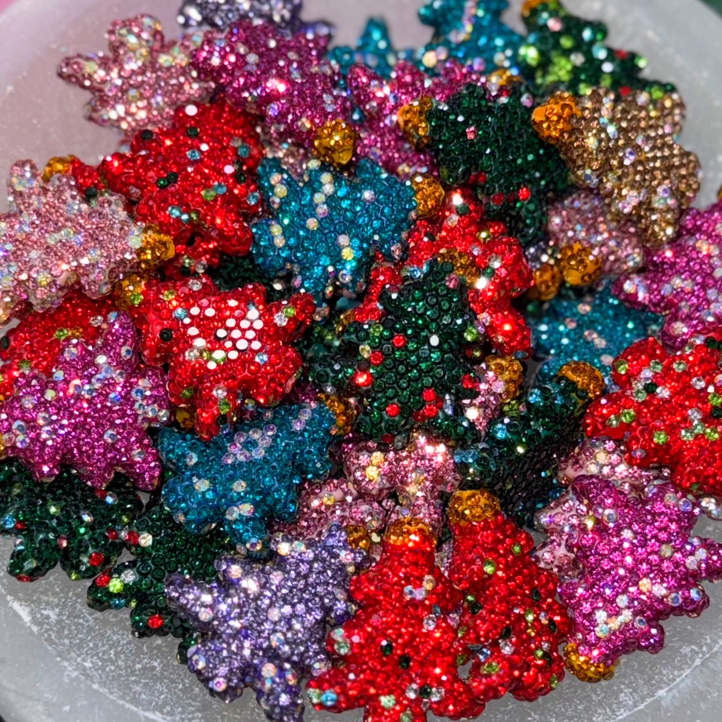 Christmas Tree Rhinestone Bead Mix