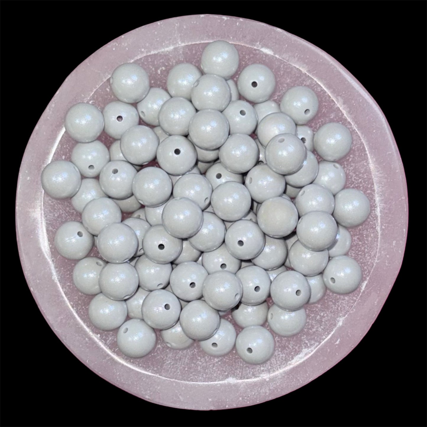 Gray Shimmer Silicone 15mm Bead