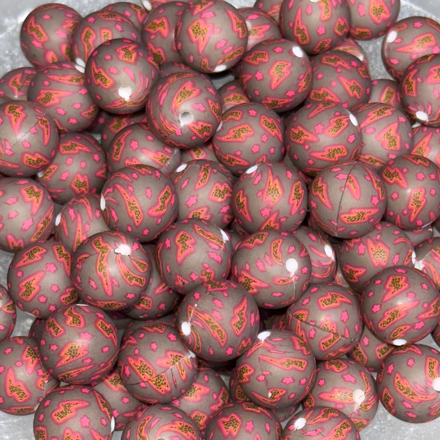 Western Rouge Silicone 15mm Printed Bead