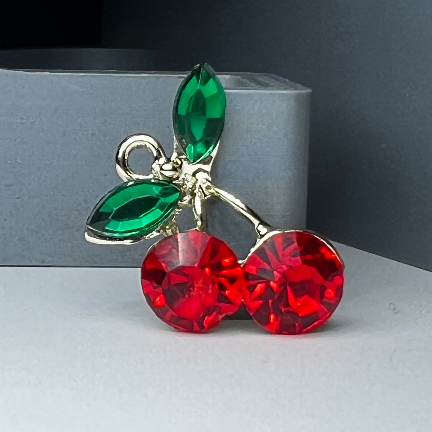 Gold Red Cherries Charm