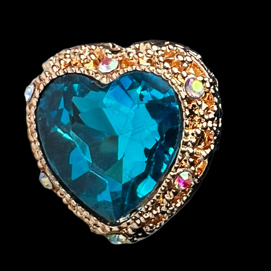 Heart Metal Rhinestone Bead