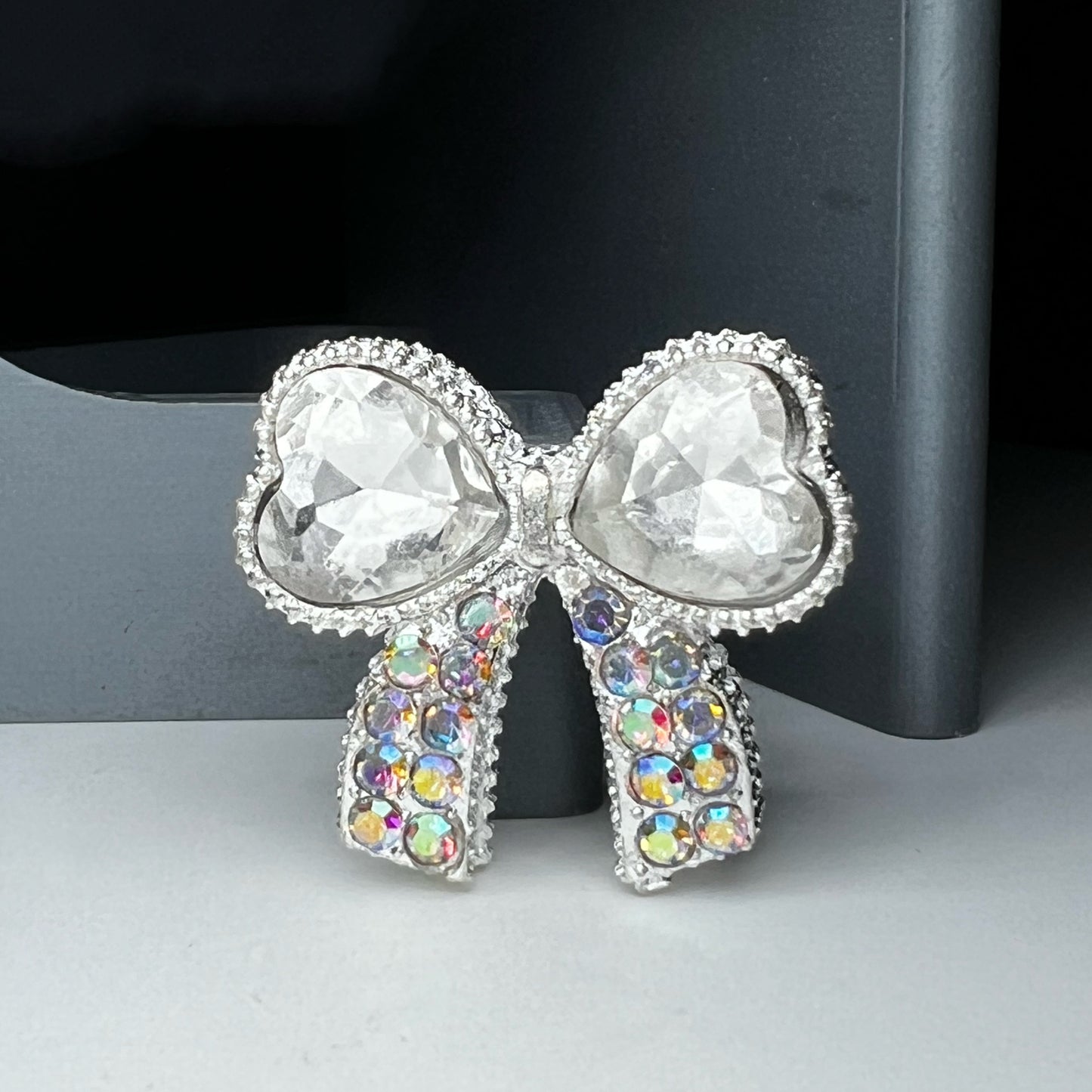 Bow Metal Rhinestone Bead