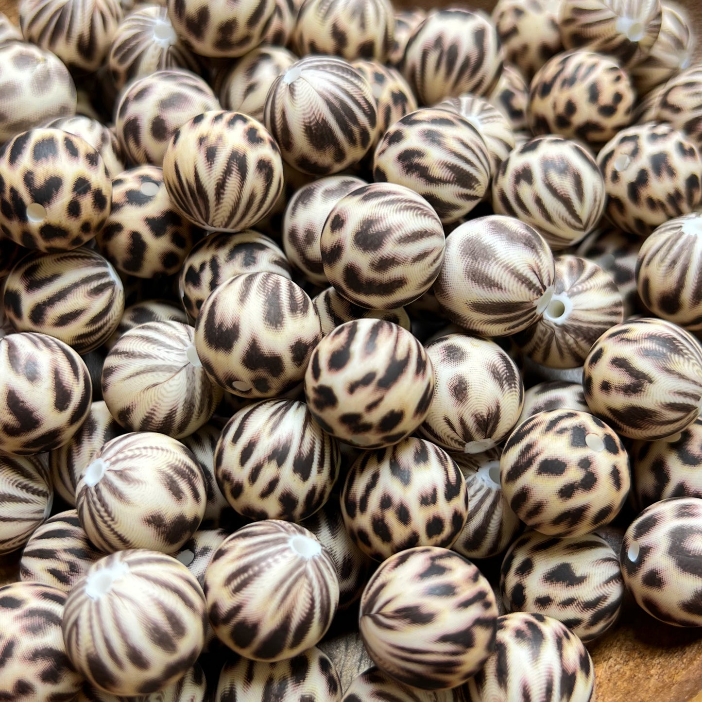 Cheetah Silicone 15mm Printed Bead