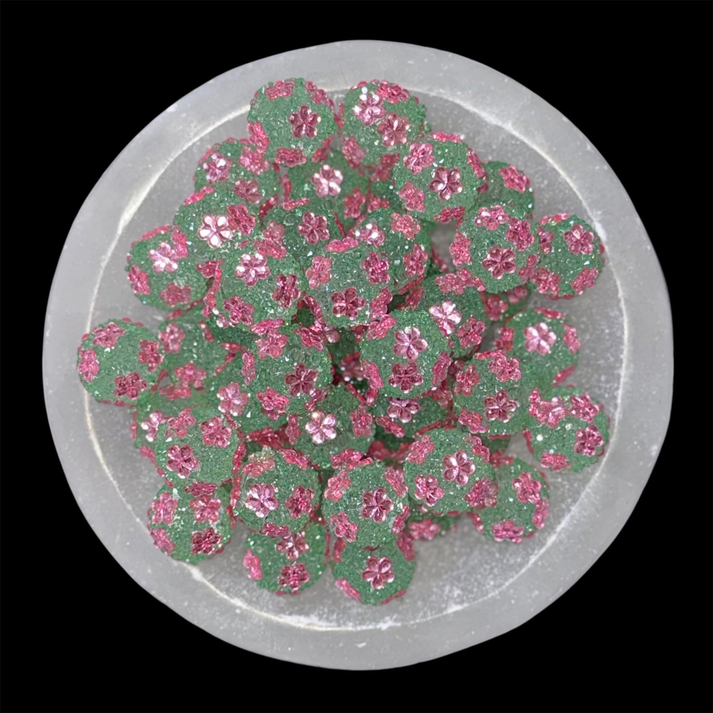 Sugar Bloom Floral Rhinestone Acrylic Bead (1 Count)