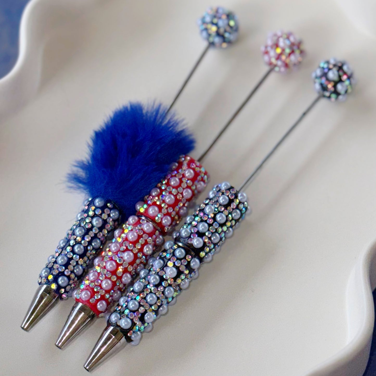 Fancy Pearl Rhinestone Bead-able Pens #2