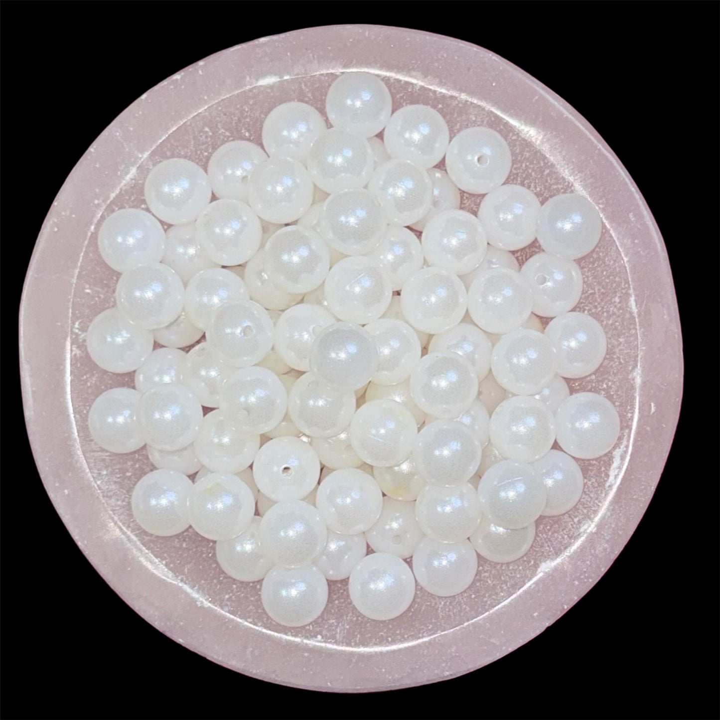 Jelly White Shimmer Silicone 15mm Bead