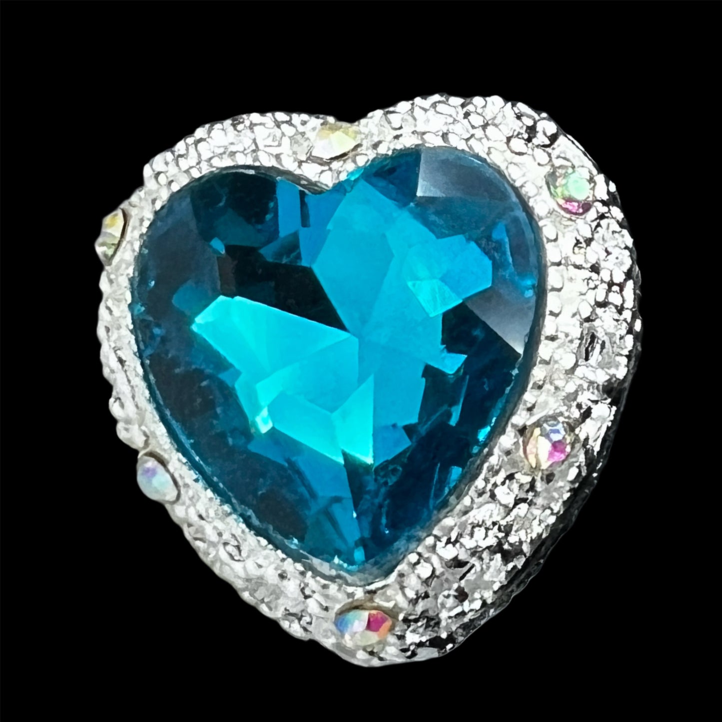 Heart Metal Rhinestone Bead