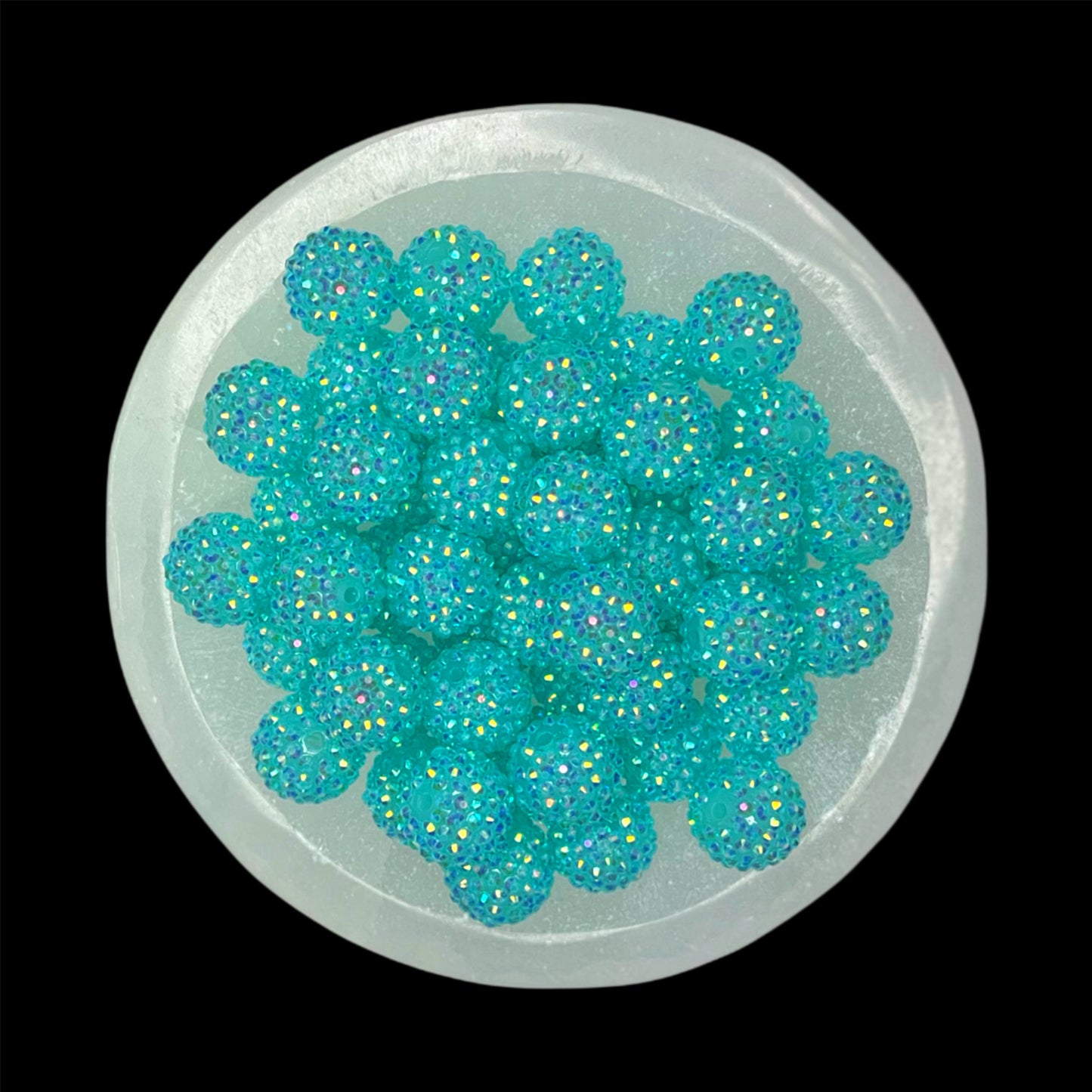 "AB Aqua" Rhinestone Acrylic Bead (1 Count)