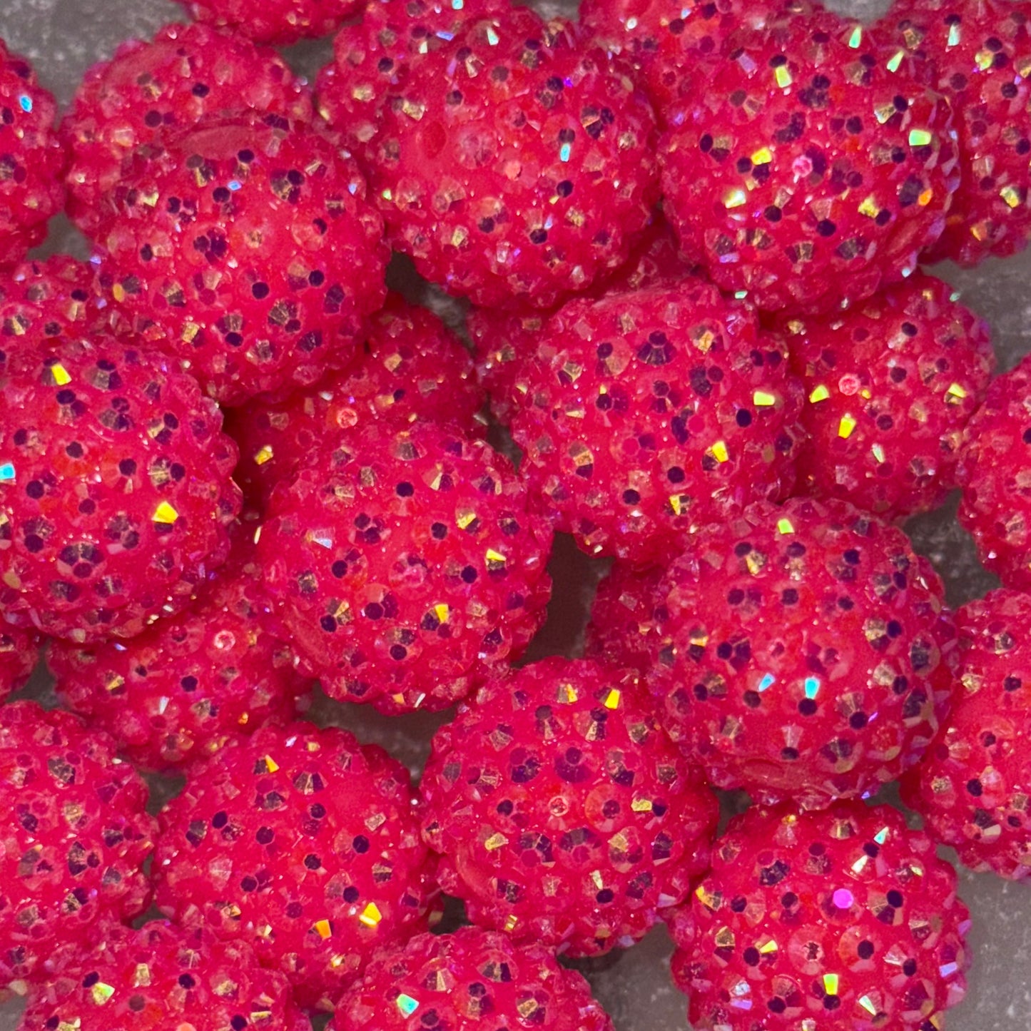 "AB Strawberry Lemonade" Rhinestone Acrylic Bead (1 Count)