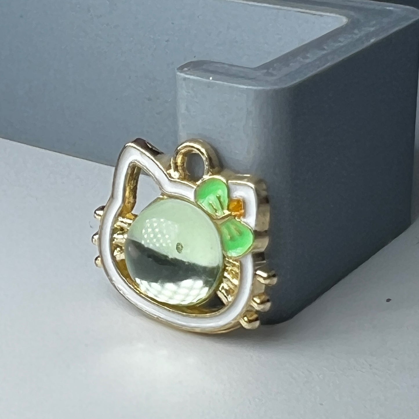 Gold HK Green Bubble Head Charm
