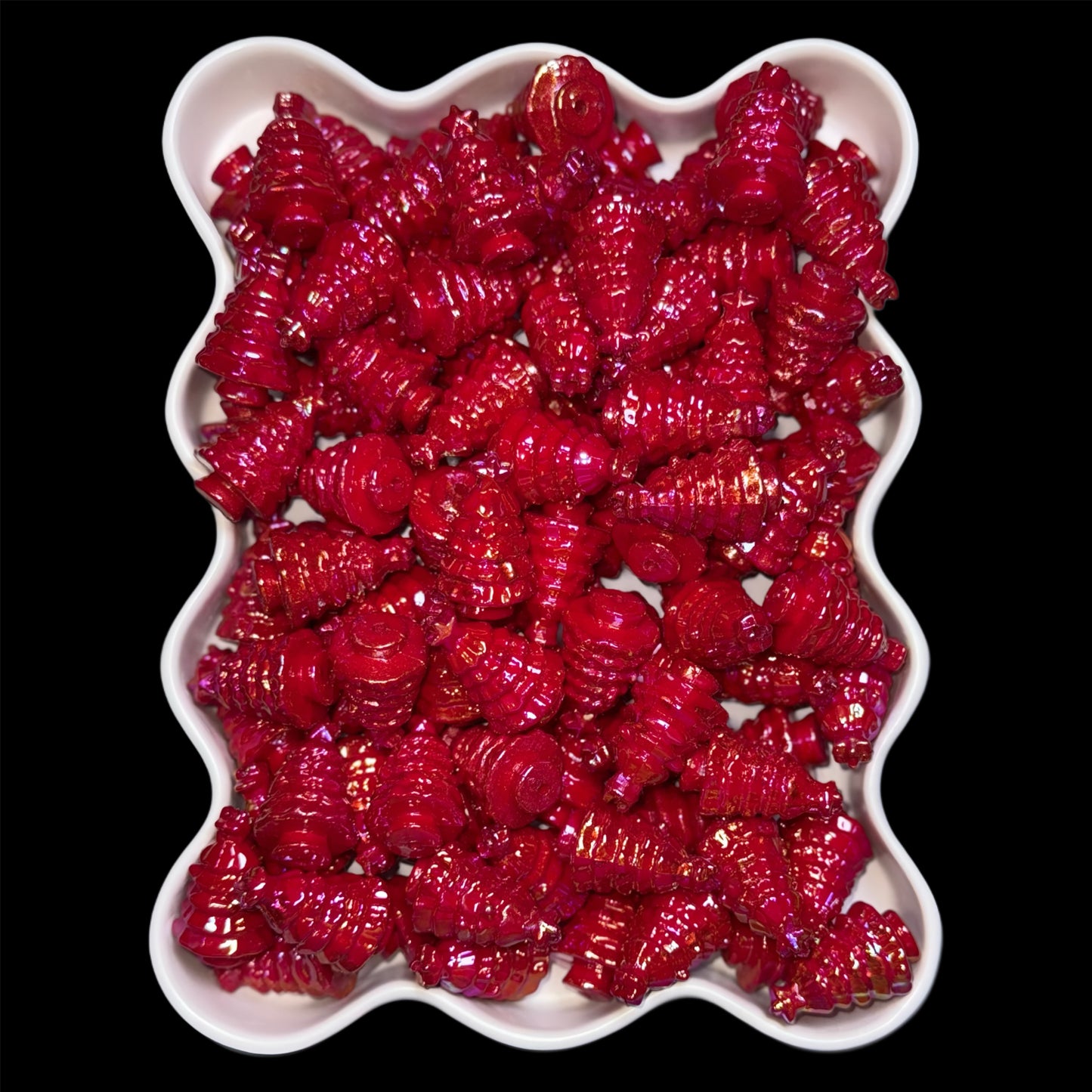 "Red" Gold Painted Christmas Tree 22mm Bead
