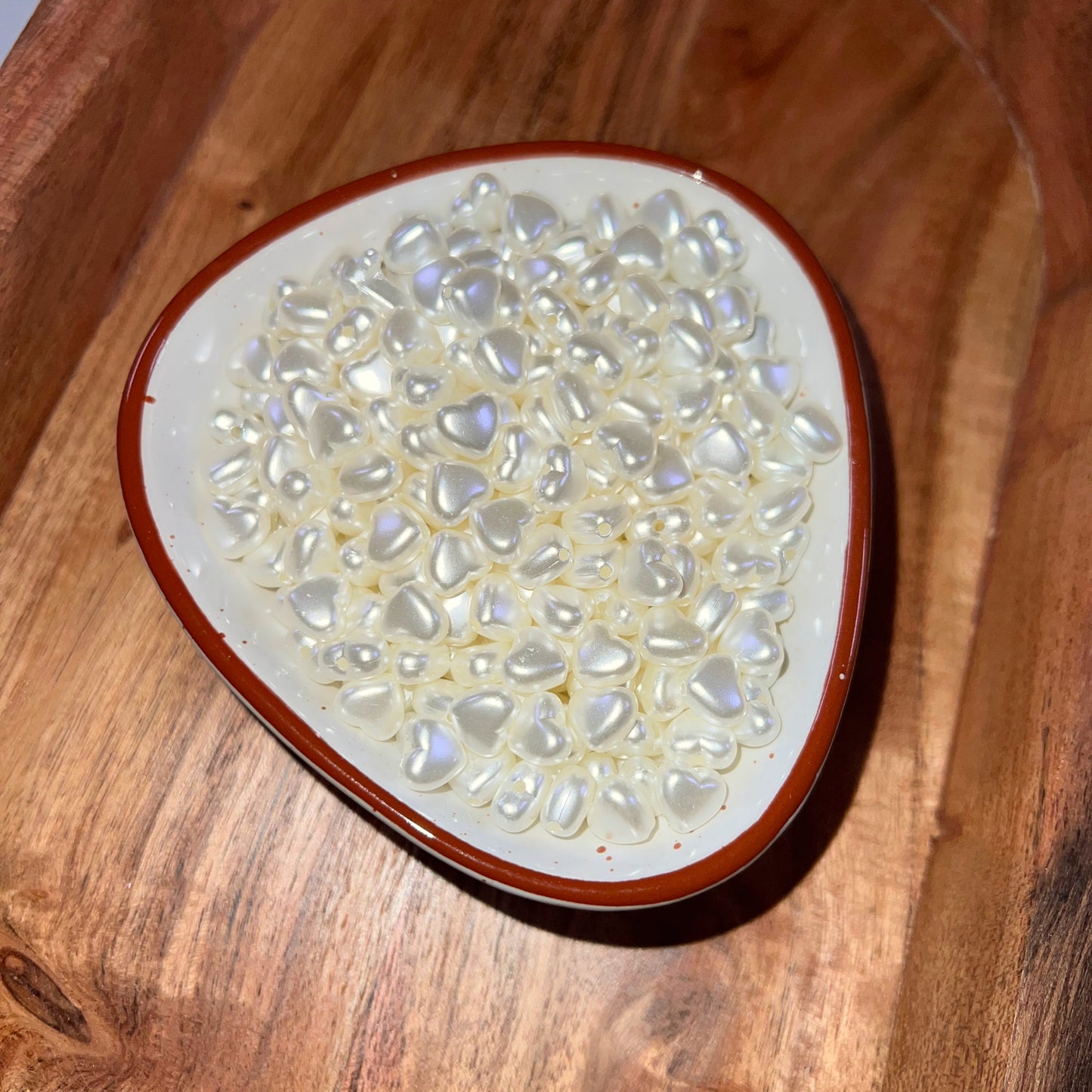 8mm Pearl Heart Beads