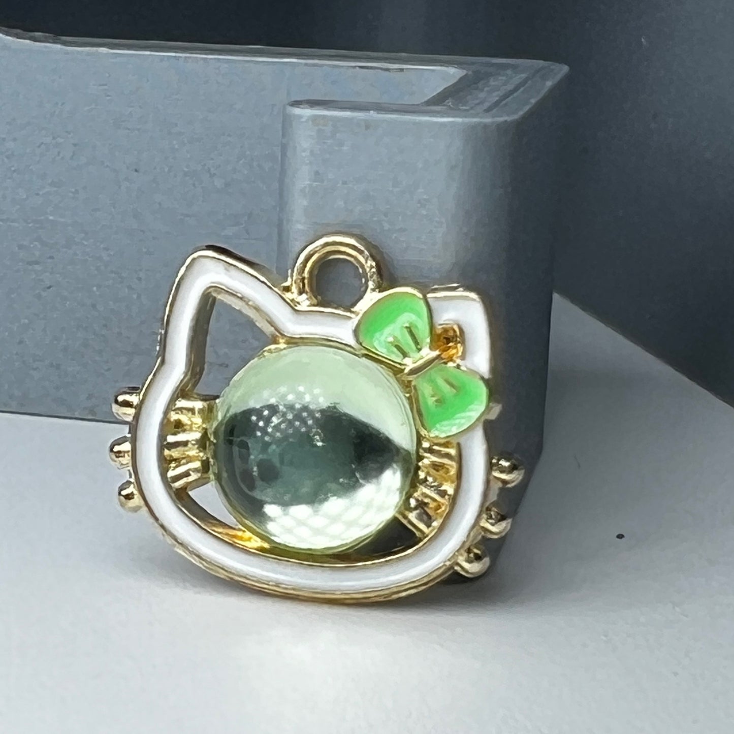 Gold HK Green Bubble Head Charm