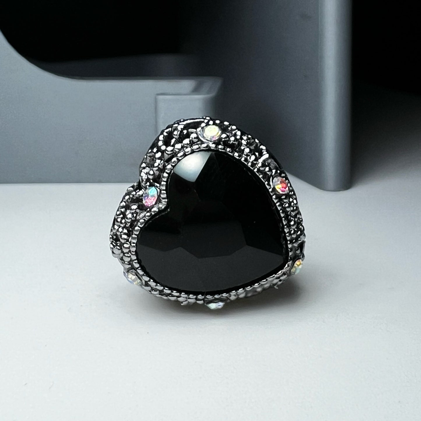 Heart Metal Rhinestone Bead