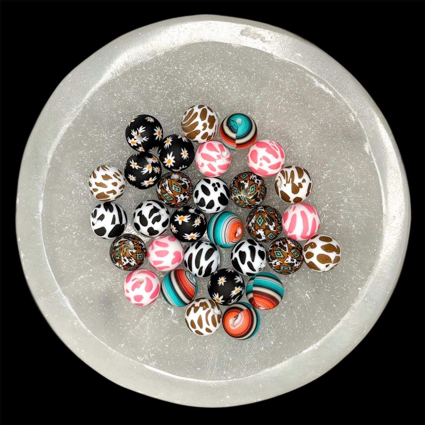 Western Mix #1 Silicone 15mm Printed Bead