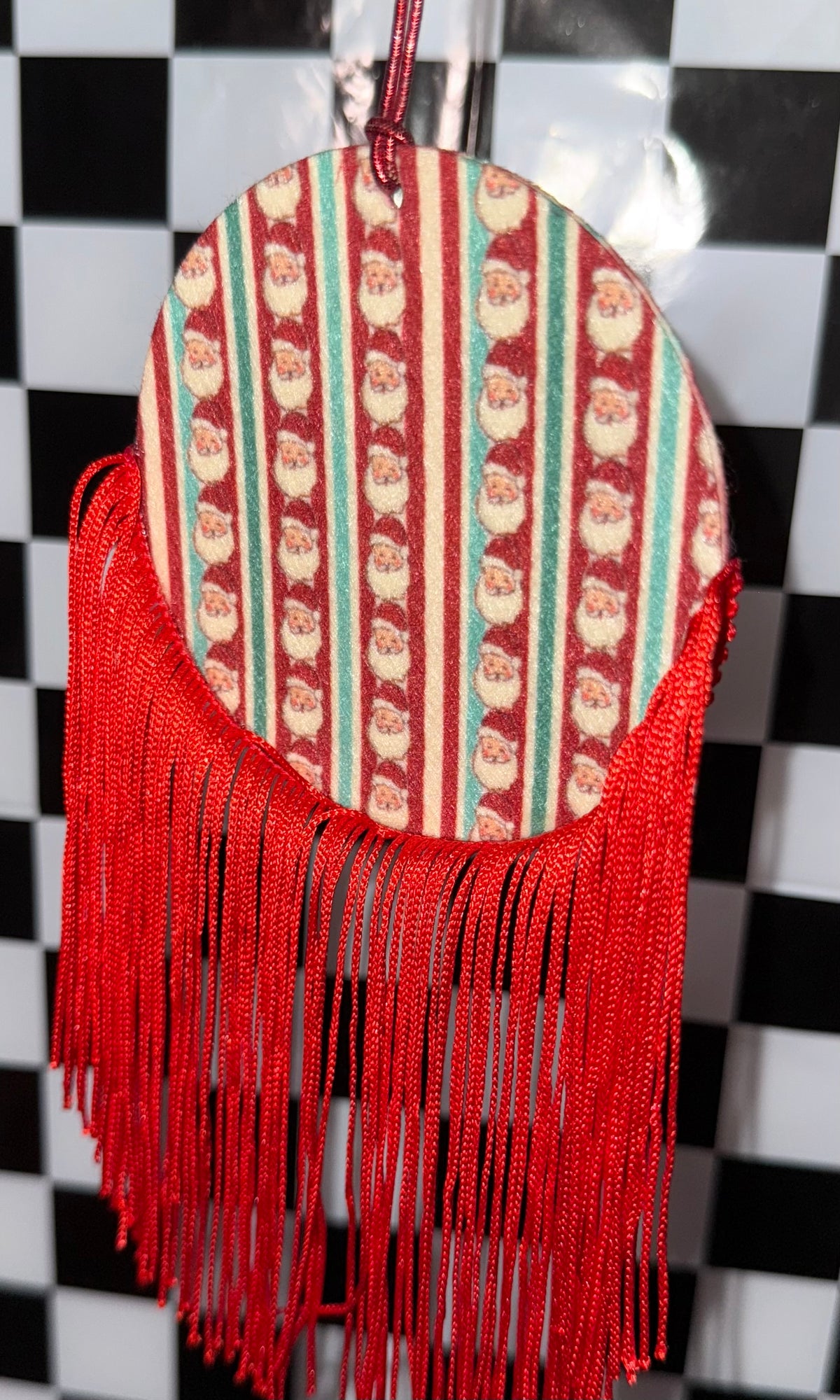 Vintage Striped Christmas Felt Freshie
