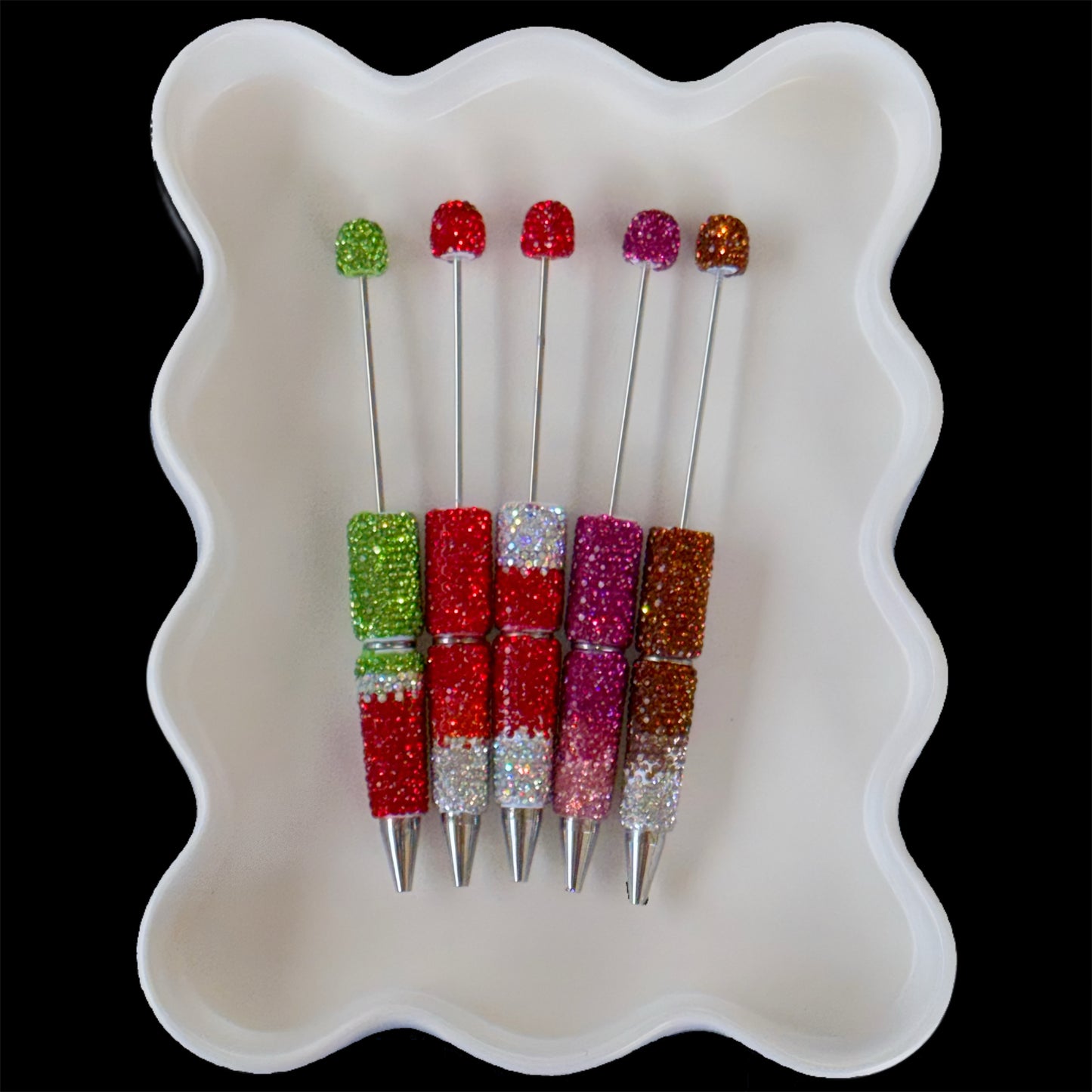 Fancy Ombre Rhinestone Bead-able Pens NEW