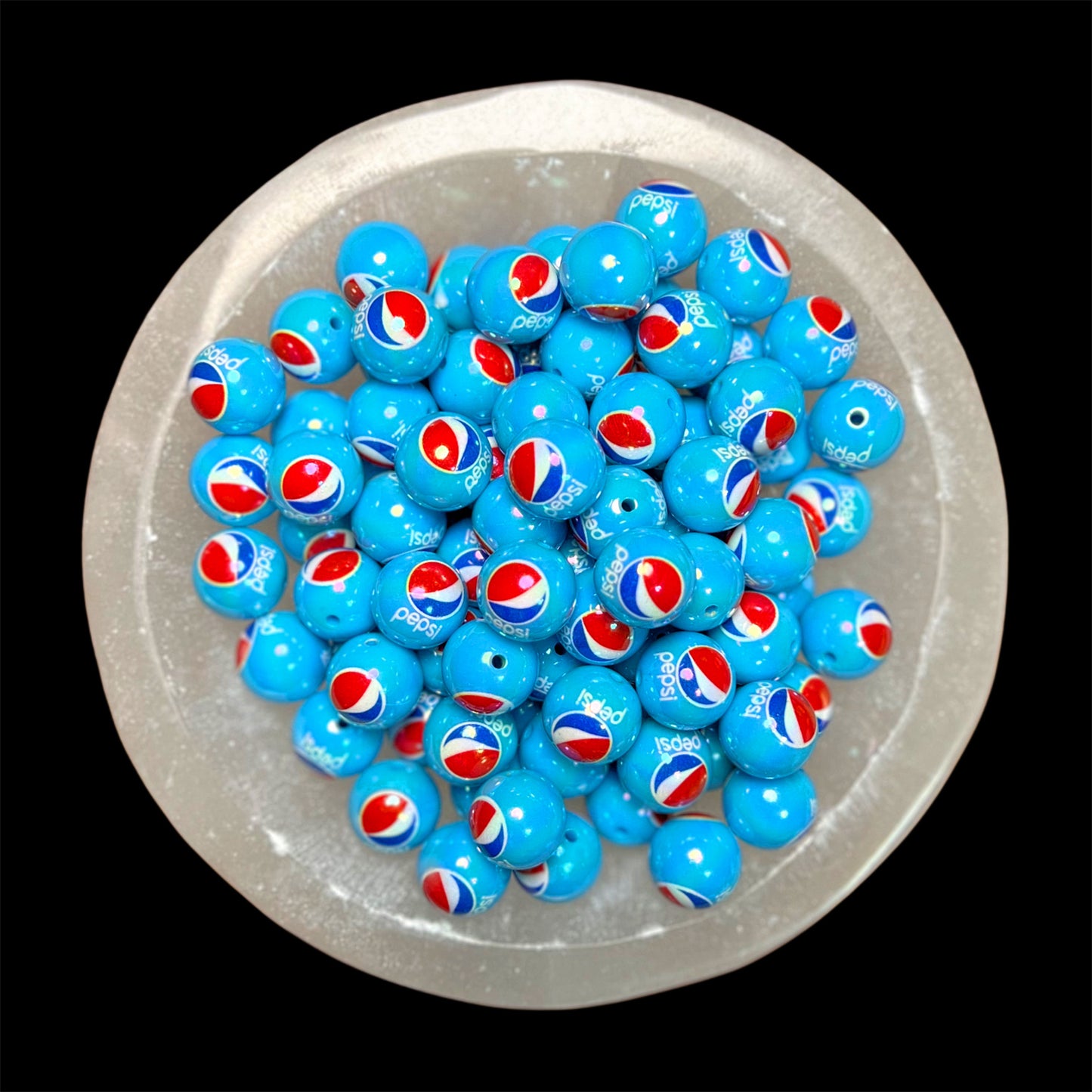 Soda "Pepsi" Acrylic Printed Bead