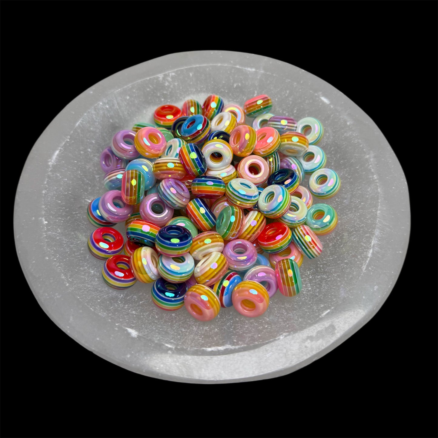 AB Lollipop Stripe Rainbow Spacer Mix