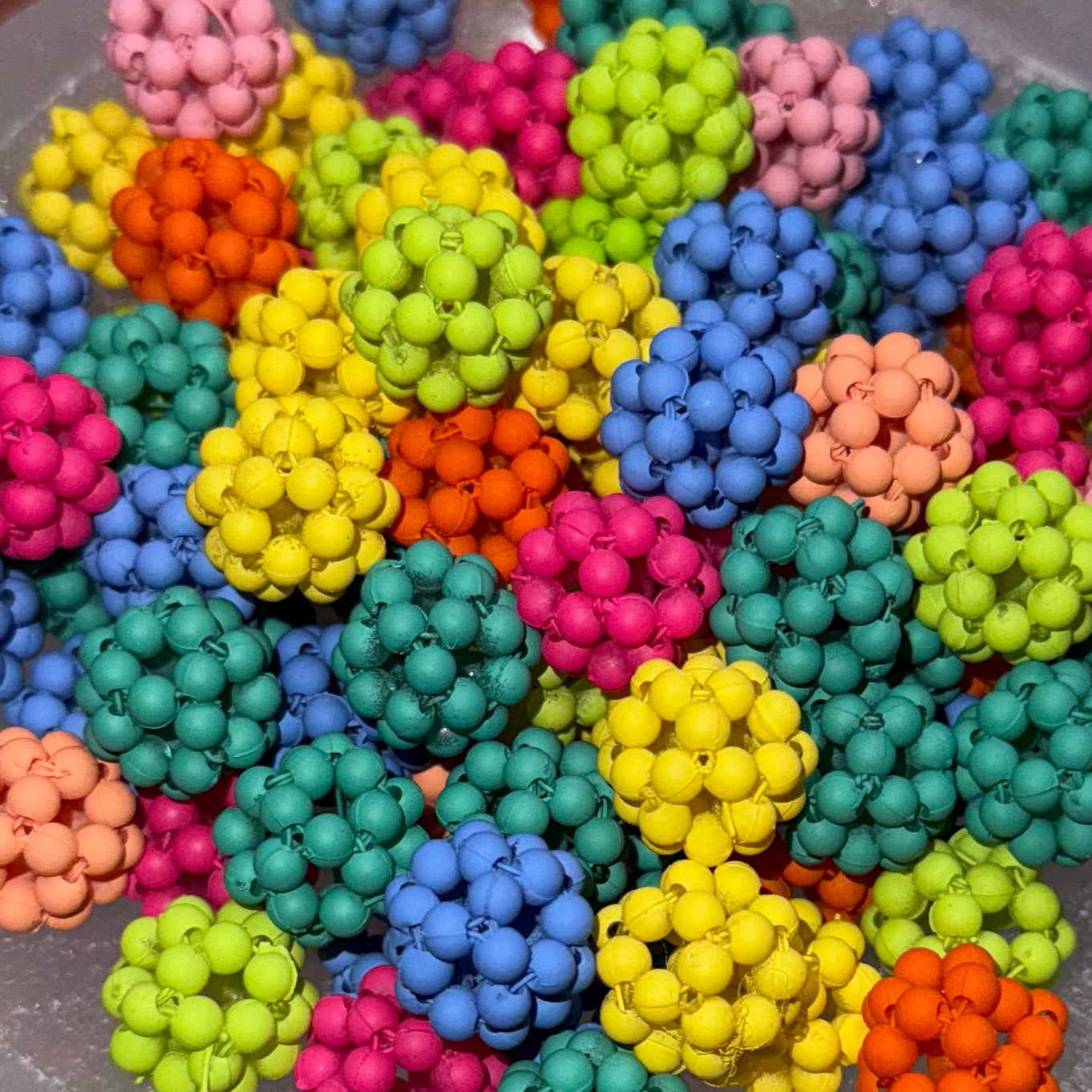 Mixed Neon Bubble Spacer 14mm Acrylic Bead
