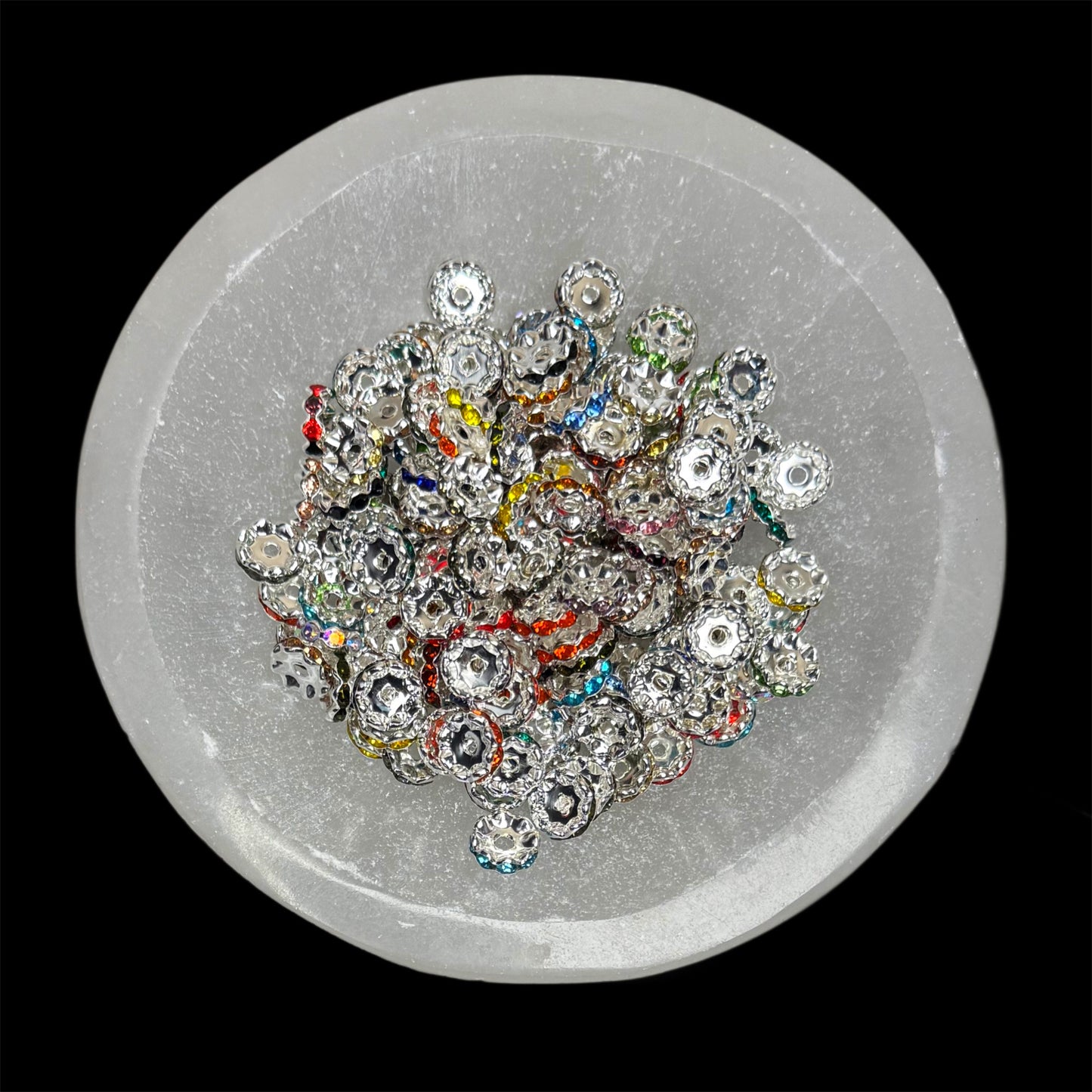 12mm Mixed Rhinestone Wavy Bead Spacer