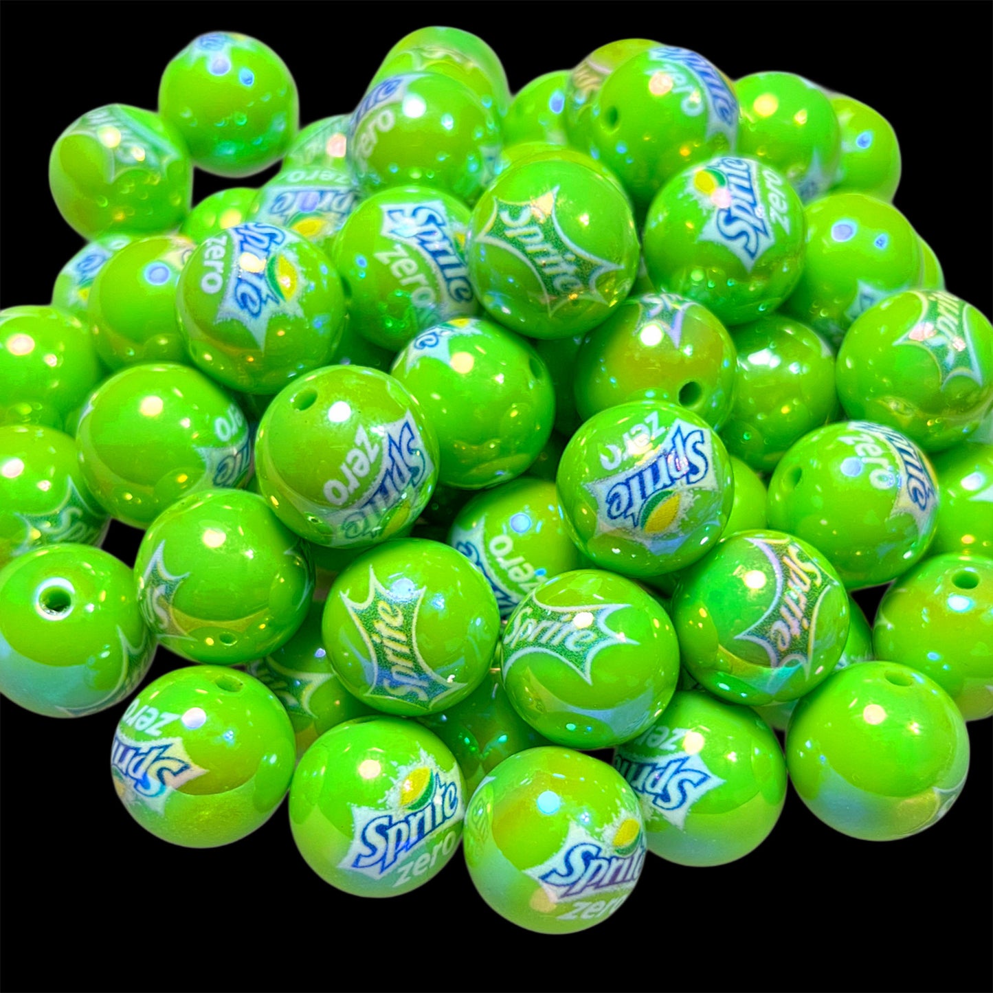 Soda "Sprite" Acrylic Printed Bead