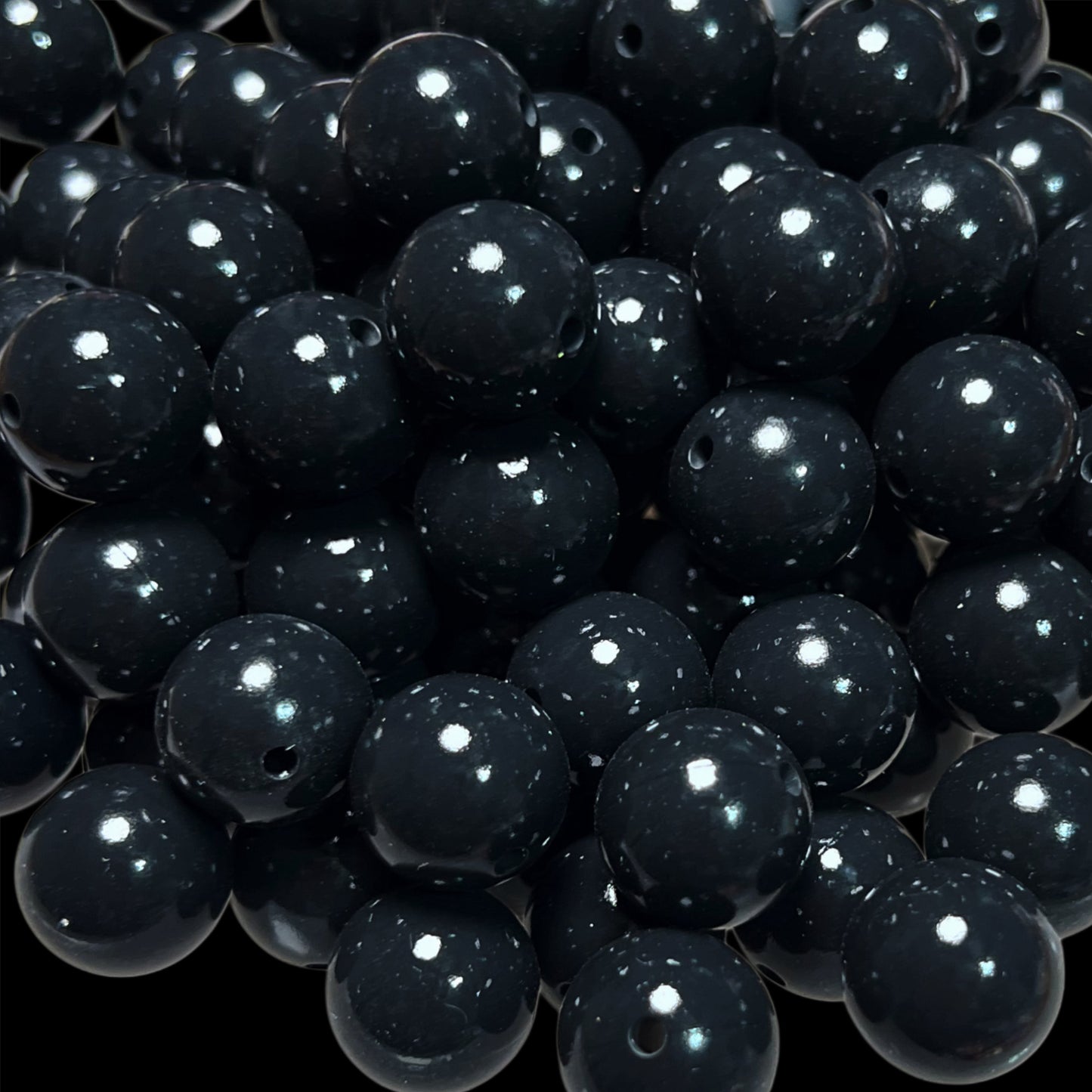 BLACK Liquid Silicone 15mm Bead